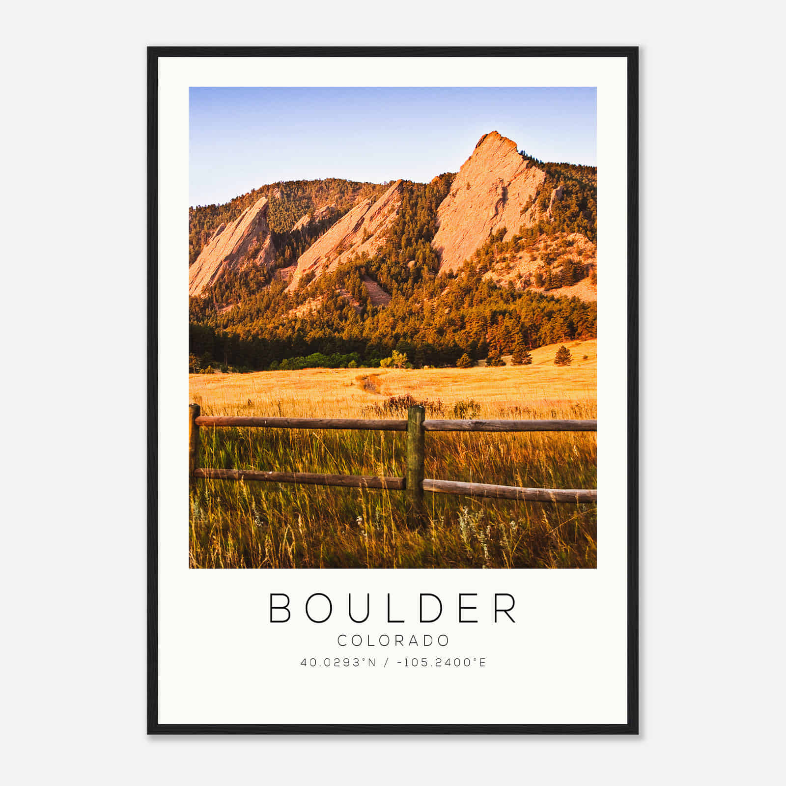 Boulder Colorado Photo Travel Poster, Boulder Travel Print, Minimalist Travel Print
