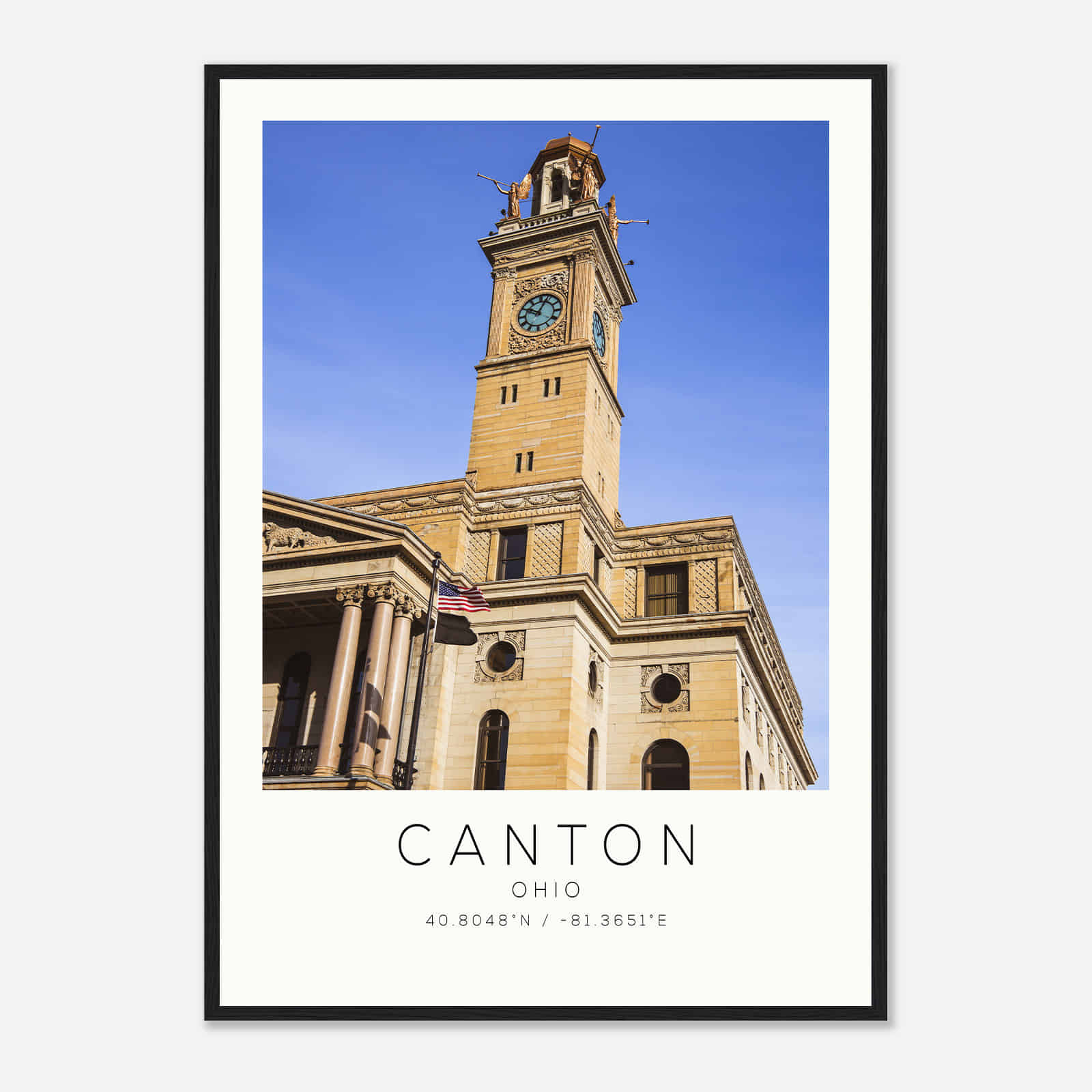 Canton Ohio Photo Travel Poster, Canton Travel Print, Minimalist Travel Print