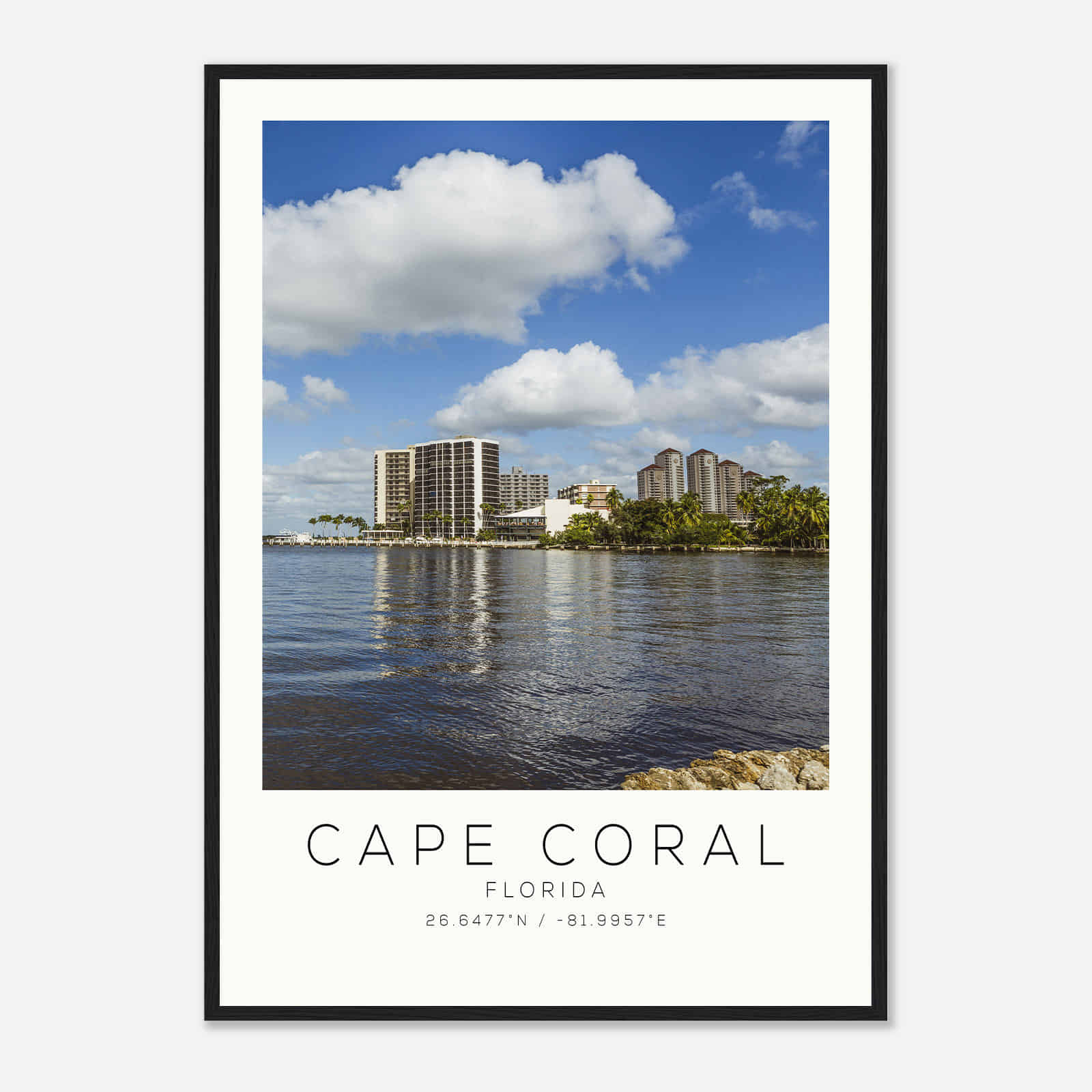 Cape Coral Florida Photo Travel Poster, Cape Coral Travel Print, Minimalist Travel Print DS1