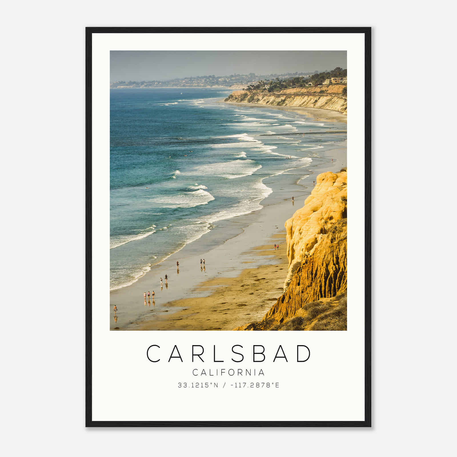 Carlsbad California Photo Travel Poster, Carlsbad Travel Print, Minimalist Travel Print DS2