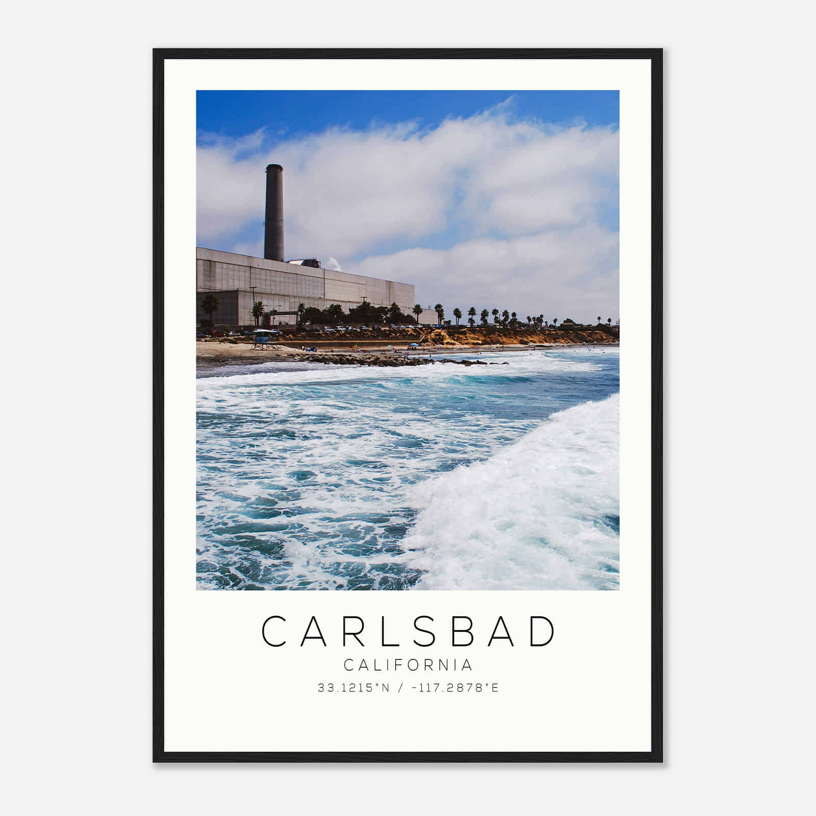 Carlsbad California Photo Travel Poster, Carlsbad Travel Print, Minimalist Travel Print DS3