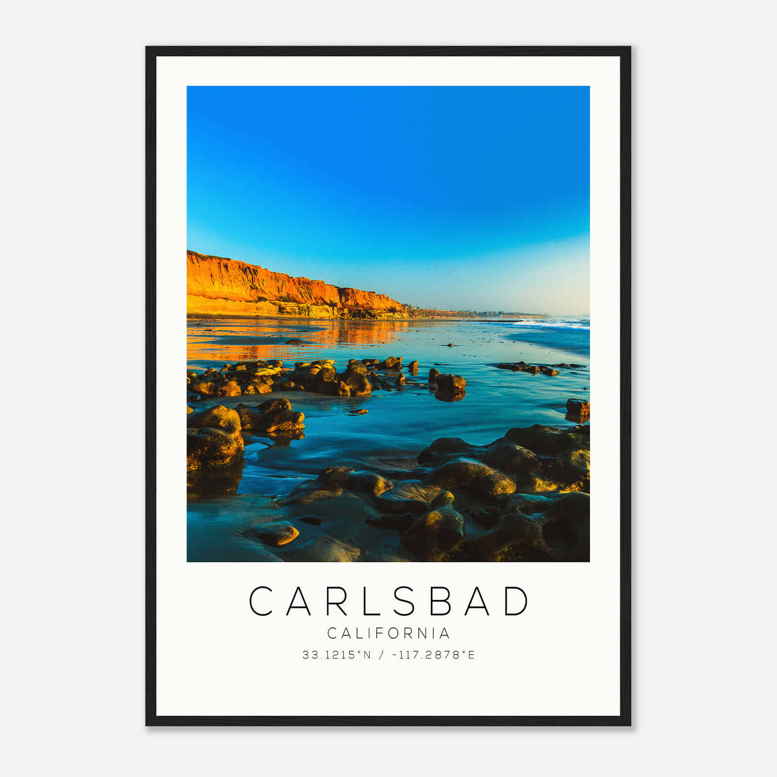 Carlsbad California Photo Travel Poster, Carlsbad Travel Print, Minimalist Travel Print