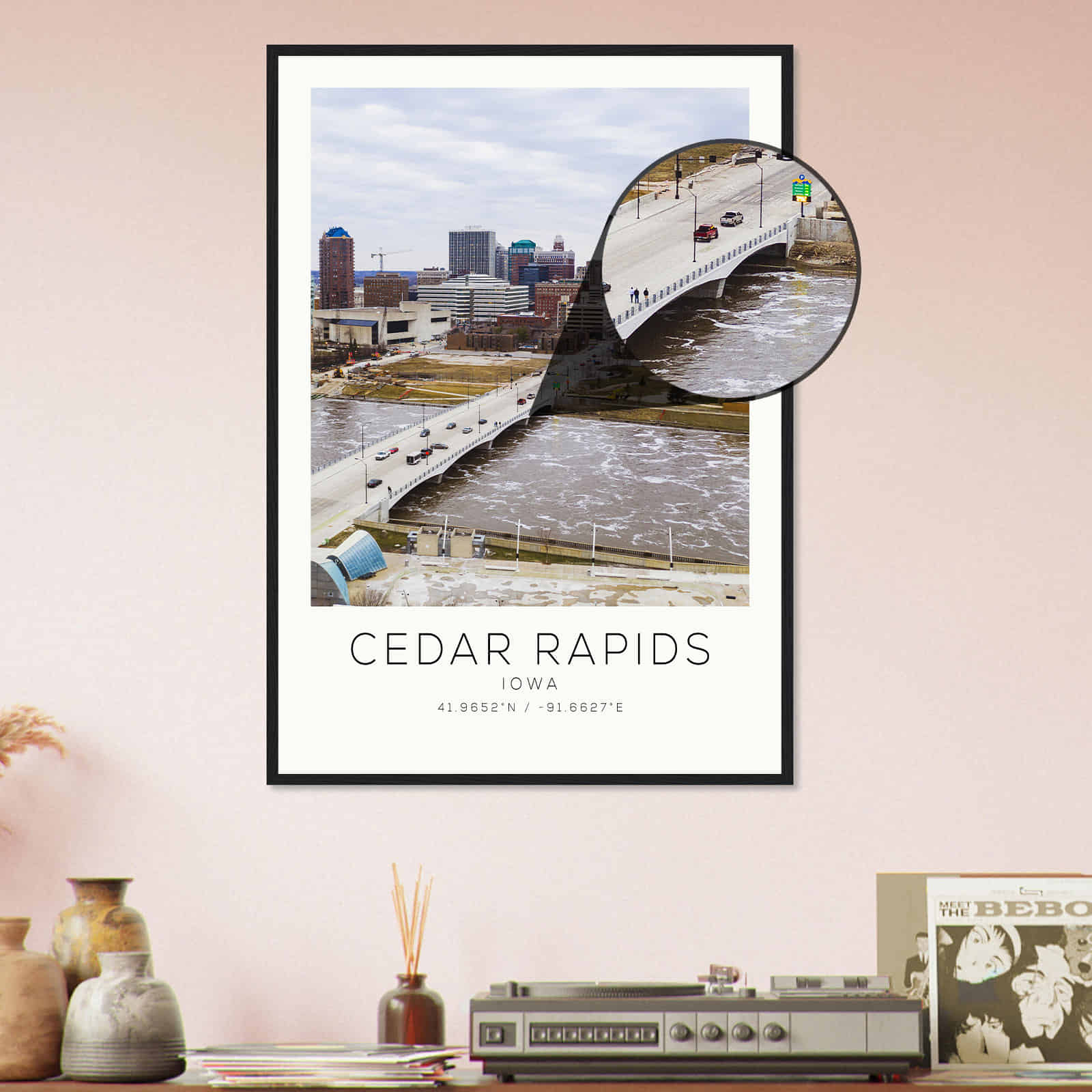 Deerfield Kansas Map Poster, Modern Home Decor Wall Art Print (Copy)