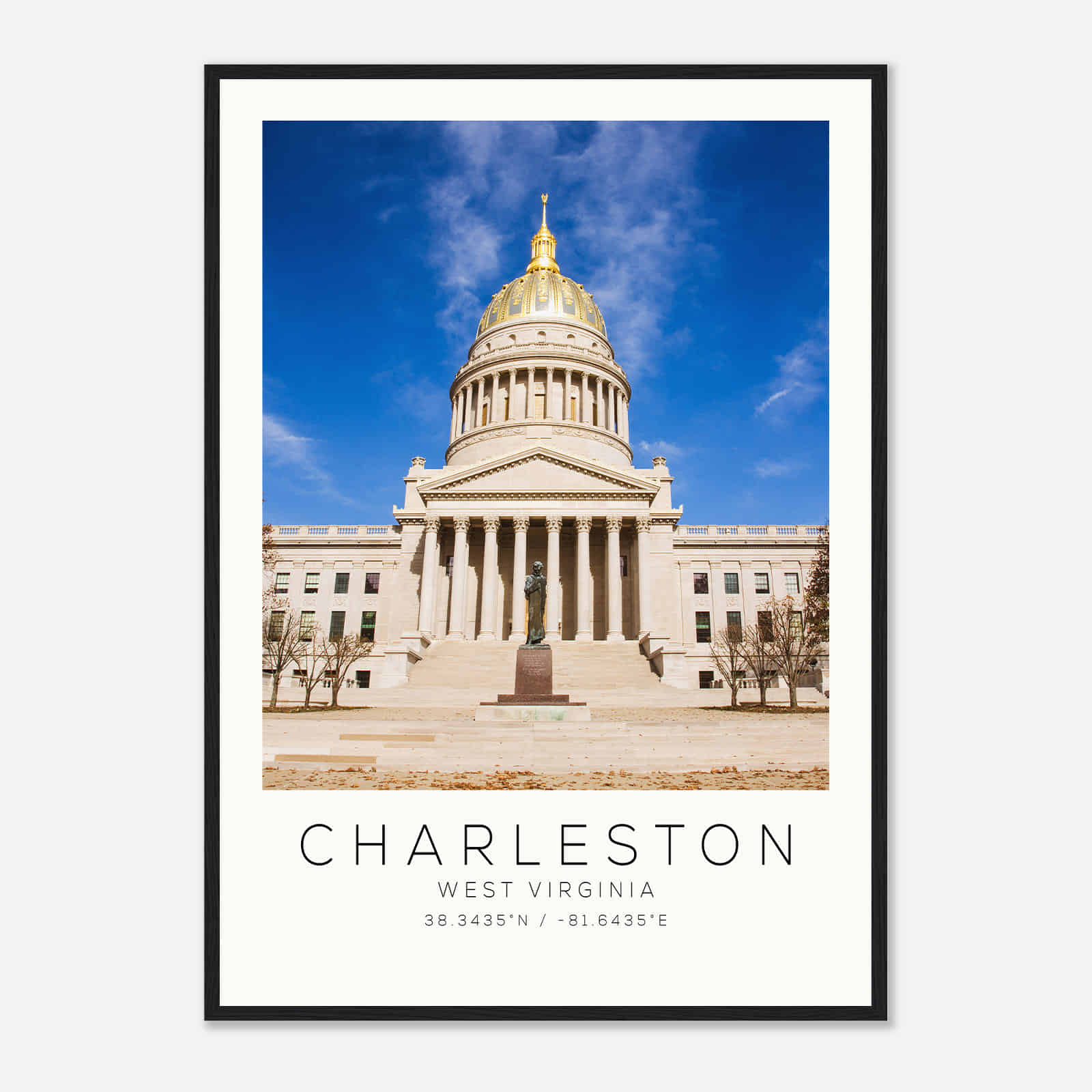 Charleston West Virginia Photo Travel Poster, Charleston Travel Print, Minimalist Travel Print