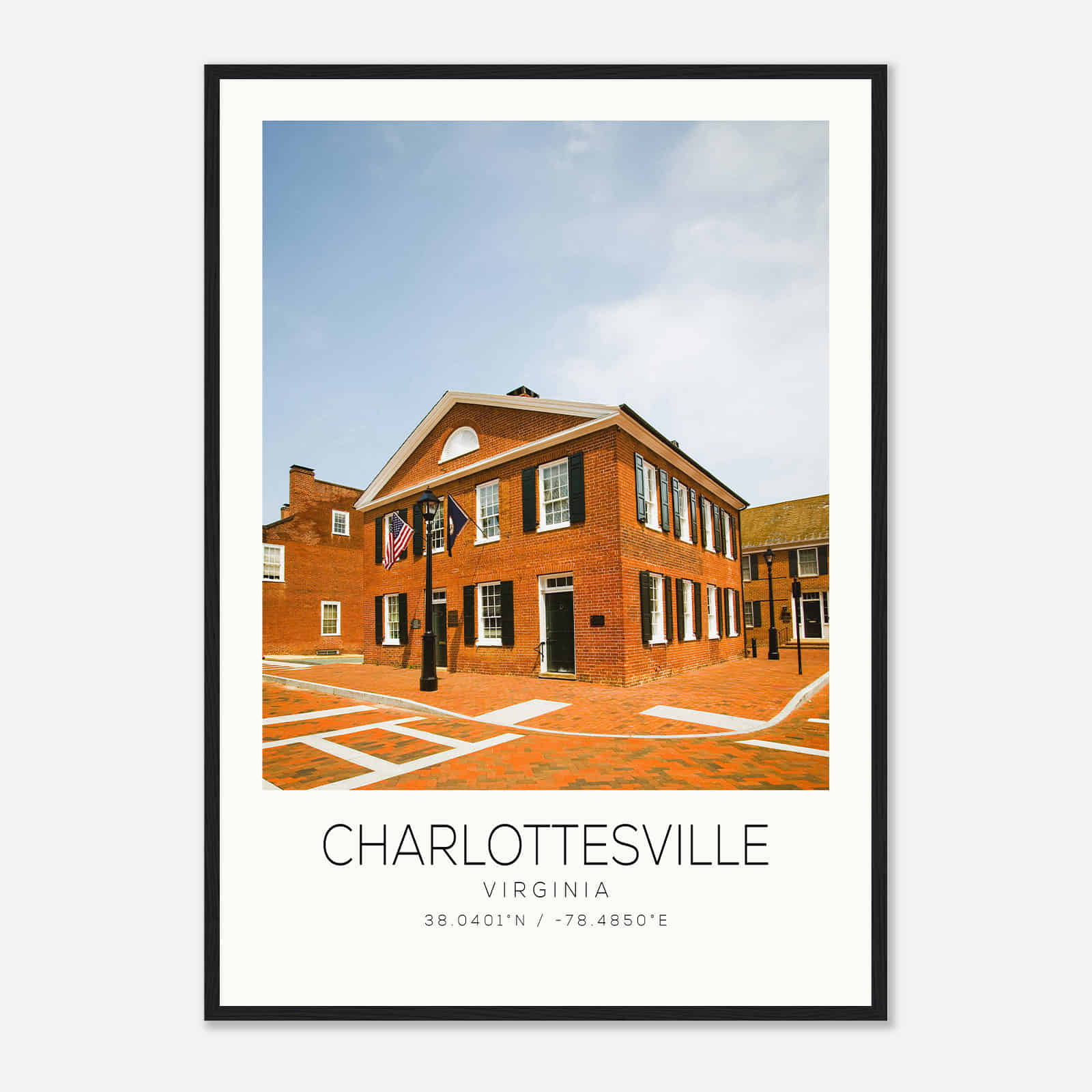 Charlottesville Virginia Photo Travel Poster, Charlottesville Travel Print, Minimalist Travel Print