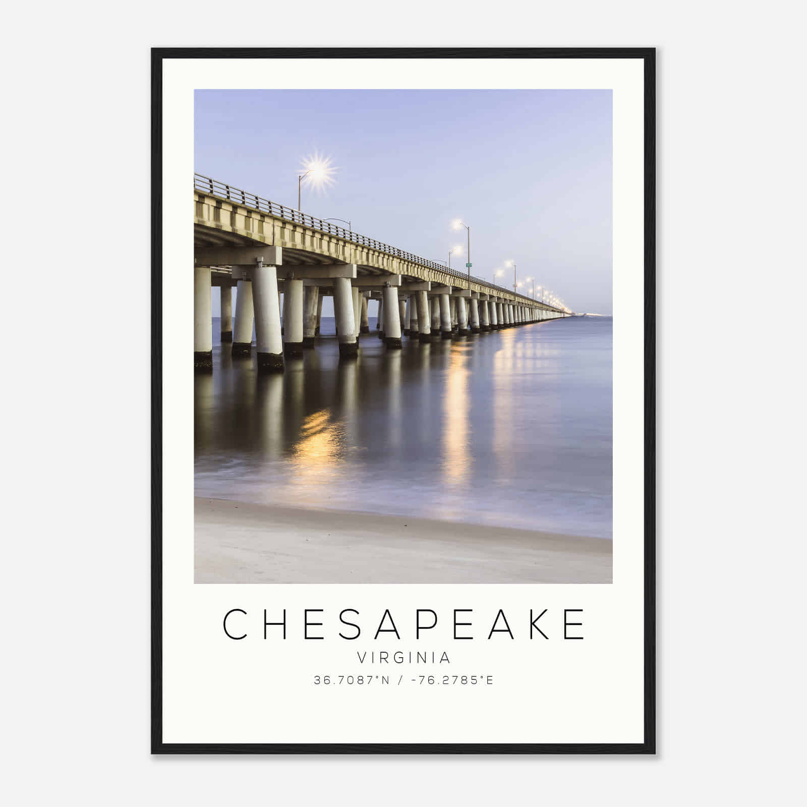 Chesapeake Virginia Photo Travel Poster, Chesapeake Travel Print, Minimalist Travel Print