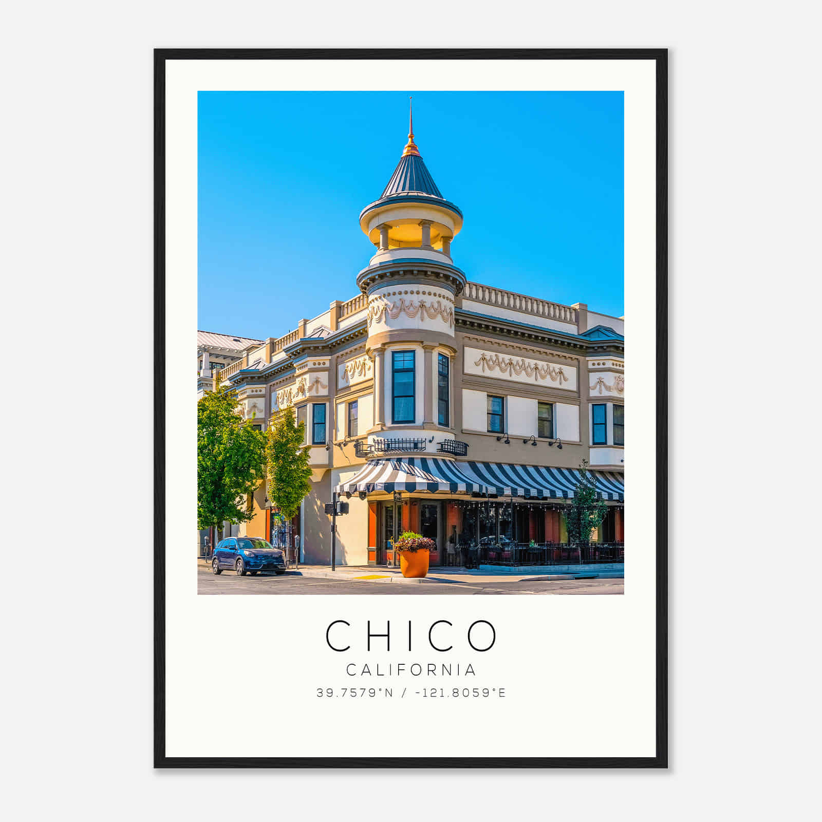 Chico California Photo Travel Poster, Chico Travel Print, Minimalist Travel Print
