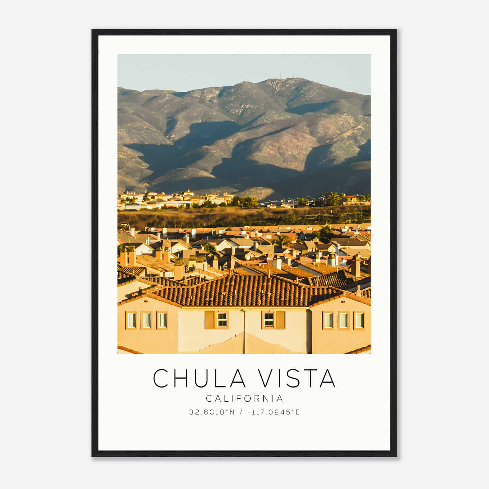 Chula Vista California Photo Travel Poster, Chula Vista Travel Print, Minimalist Travel Print