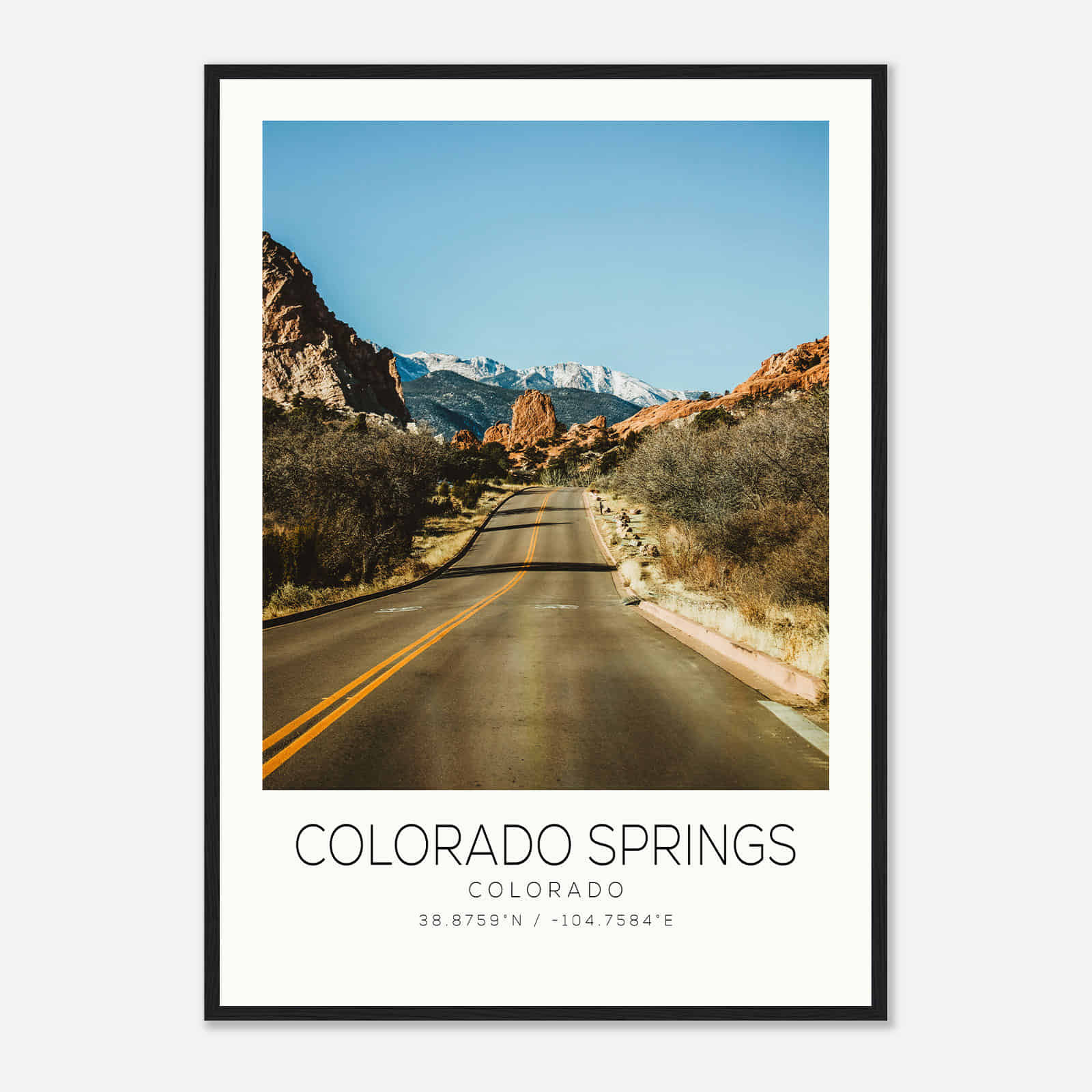 Colorado Springs Colorado Photo Travel Poster, Colorado Springs Colorado Travel Print, Minimalist Travel Print DS1