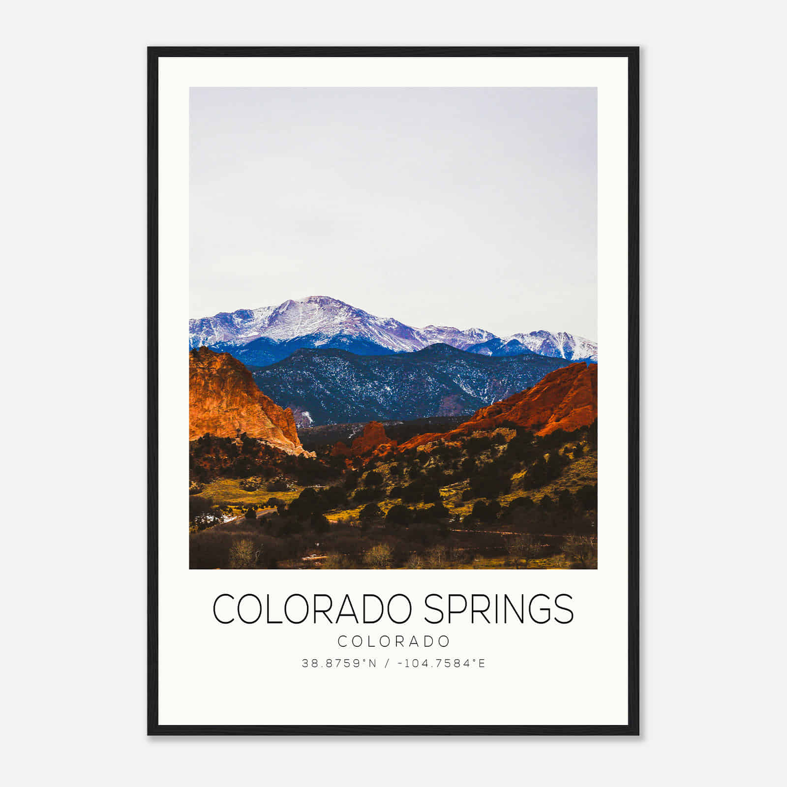 Colorado Springs Colorado Photo Travel Poster, Colorado Springs Colorado Travel Print, Minimalist Travel Print DS2