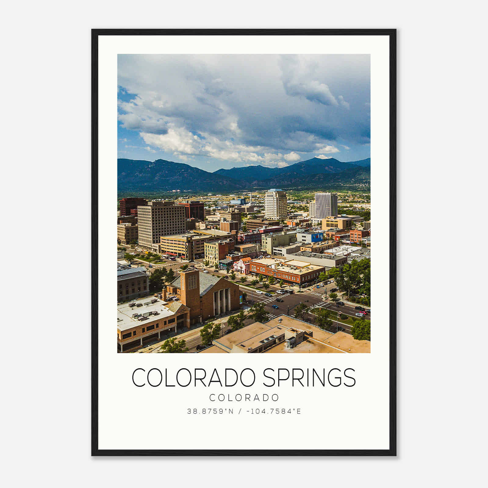 Colorado Springs Colorado Photo Travel Poster, Colorado Springs Colorado Travel Print, Minimalist Travel Print