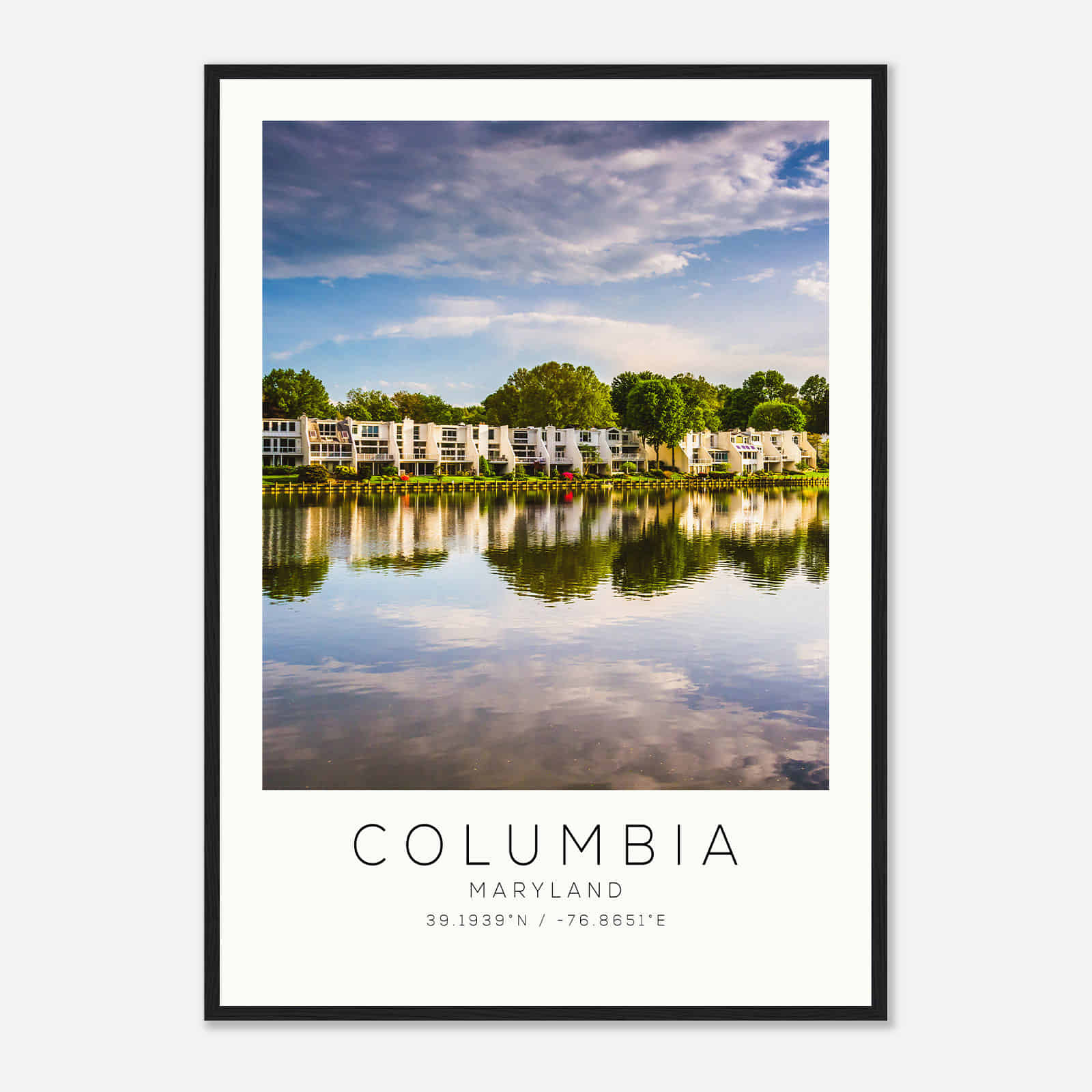 Columbia Maryland Photo Travel Poster, Columbia Travel Print, Minimalist Travel Print