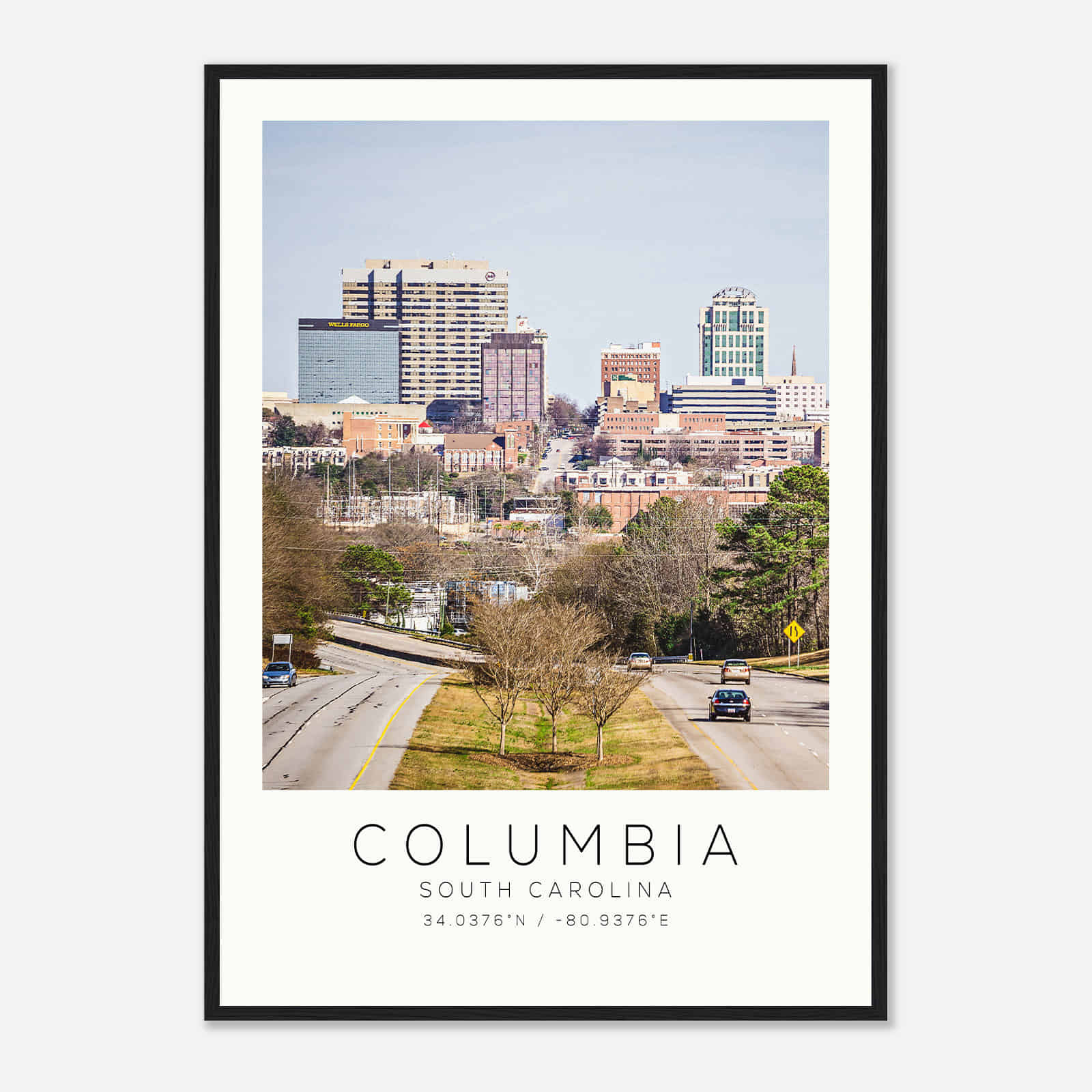 Columbia South Carolina Photo Travel Poster, Columbia Travel Print, Minimalist Travel Print DS1
