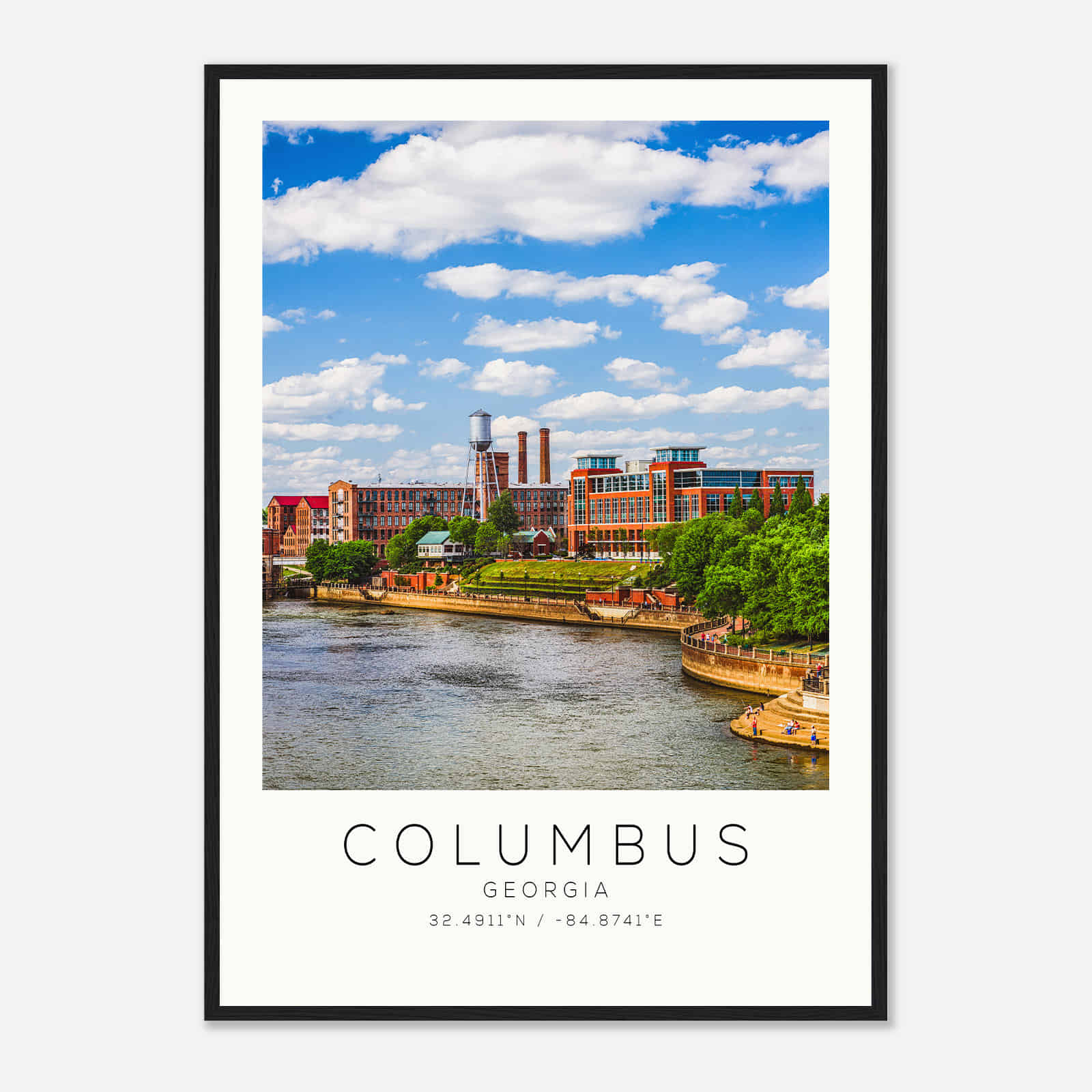 Columbus Georgia Photo Travel Poster, Columbus Travel Print, Minimalist Travel Print