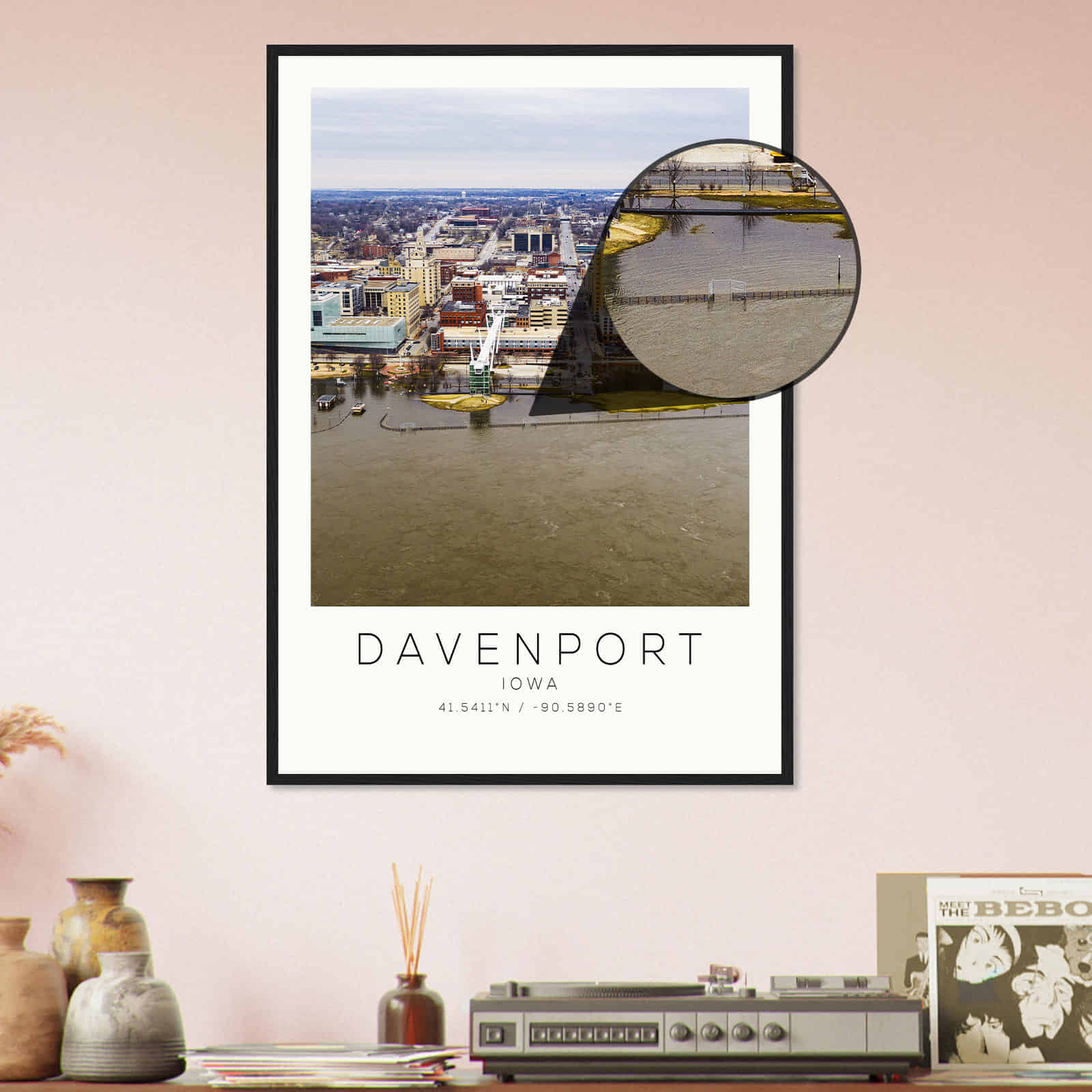 Deerfield Kansas Map Poster, Modern Home Decor Wall Art Print (Copy)