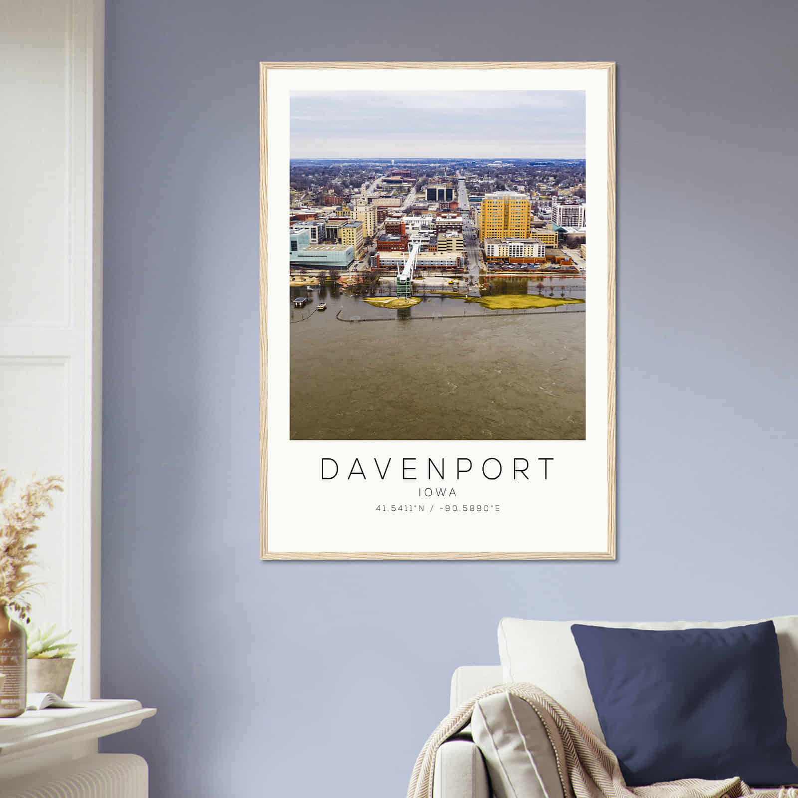 Deerfield Kansas Map Poster, Modern Home Decor Wall Art Print (Copy)