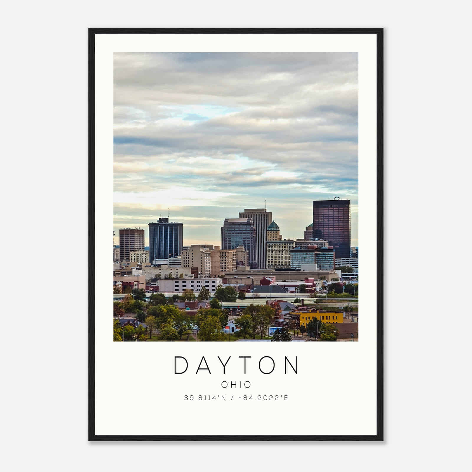 Dayton Ohio Photo Travel Poster, Dayton Ohio Travel Print, Minimalist Travel Print DS1