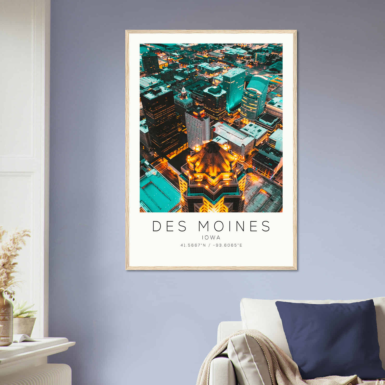 Deerfield Kansas Map Poster, Modern Home Decor Wall Art Print (Copy)