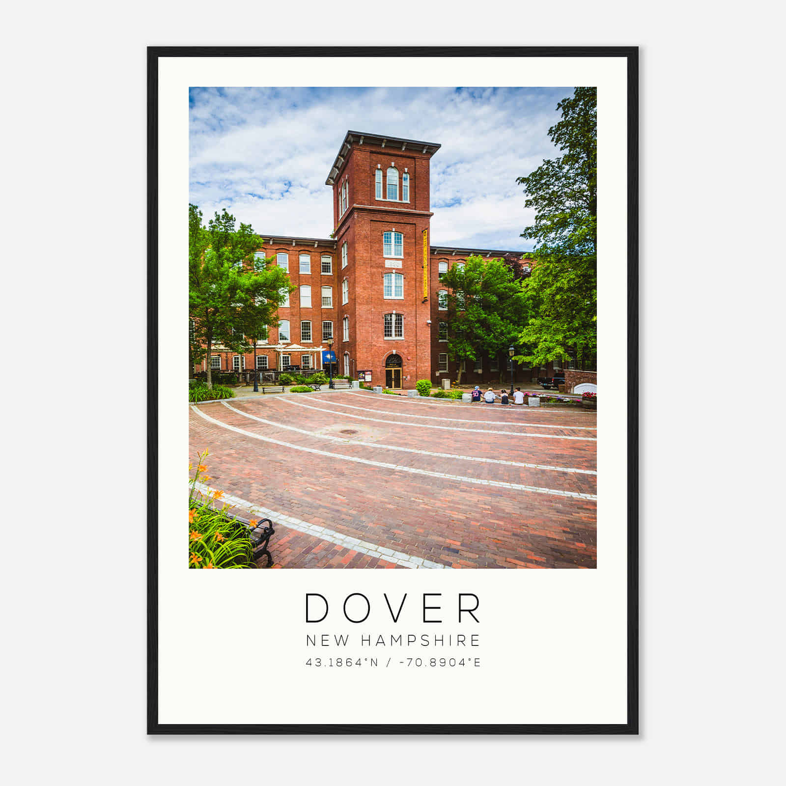 Dover New Hampshire Photo Travel Poster, Dover Travel Print, Minimalist Travel Print