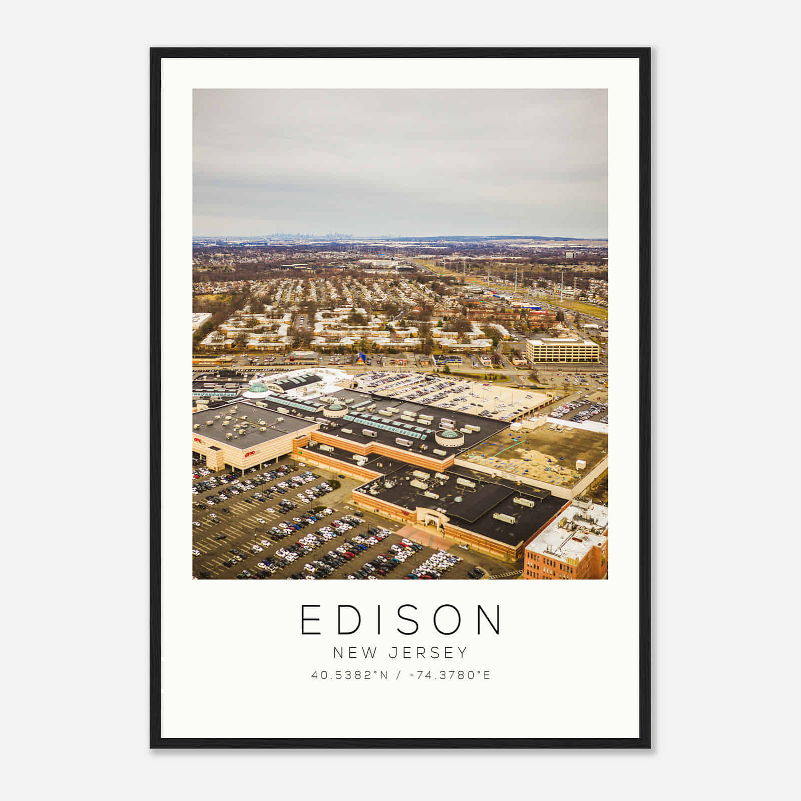 Edison New Jersey Photo Travel Poster, Edison Travel Print, Minimalist Travel Print