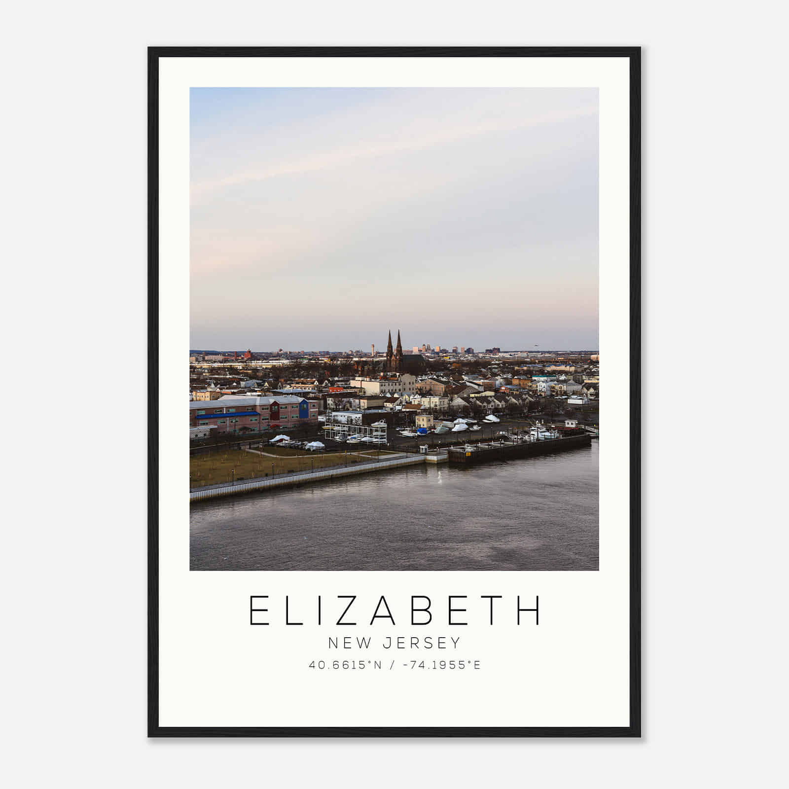 Elizabeth New Jersey Photo Travel Poster, Elizabeth Travel Print, Minimalist Travel Print
