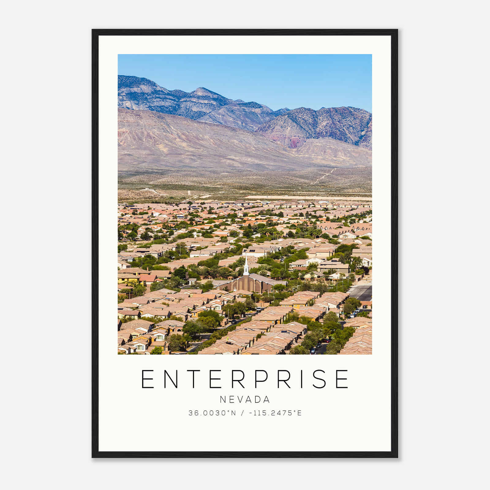 Enterprise Nevada Photo Travel Poster, Enterprise Travel Print, Minimalist Travel Print