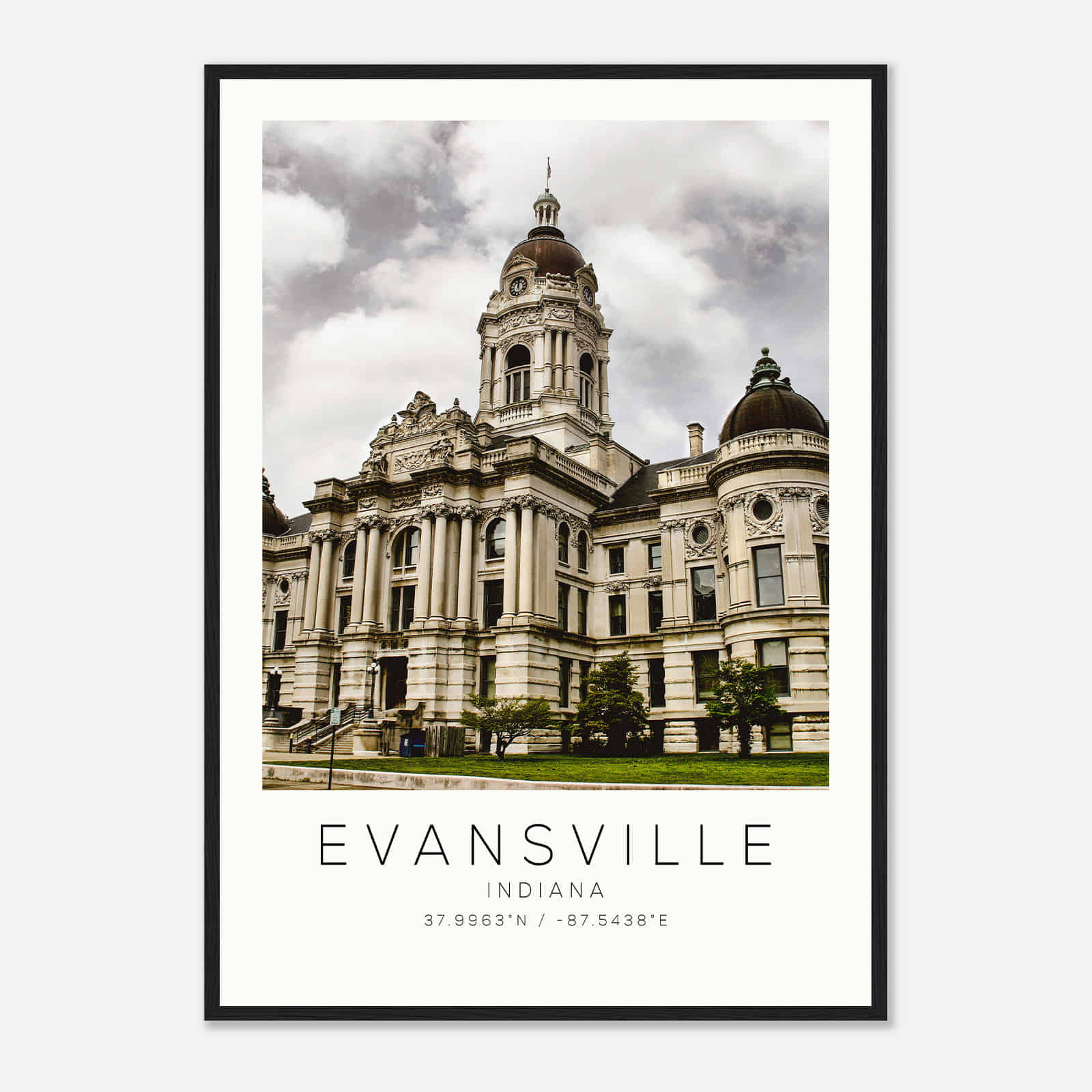 Evansville Indiana Photo Travel Poster, Evansville Travel Print, Minimalist Travel Print