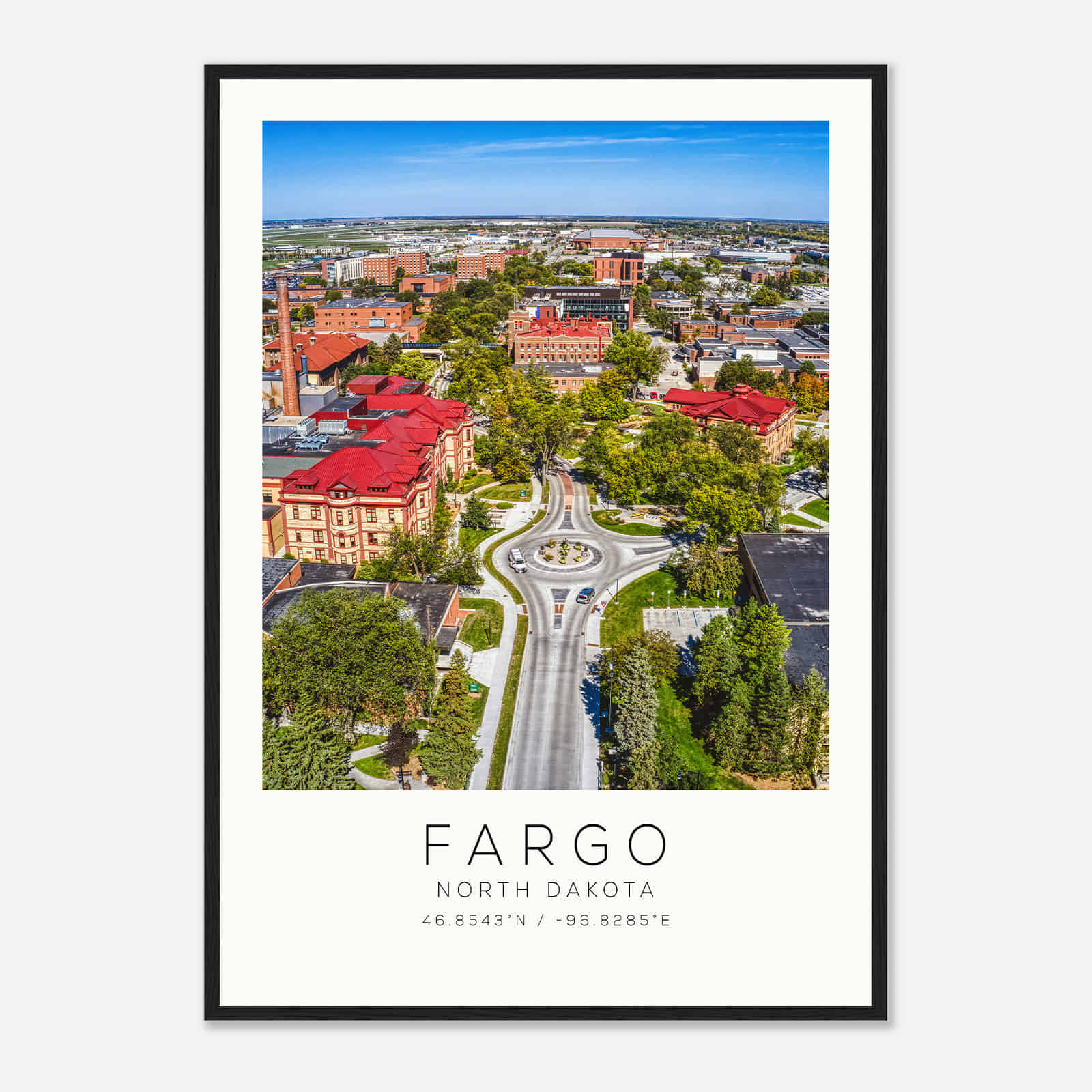 Fargo North Dakota Photo Travel Poster, Fargo Travel Print, Minimalist Travel Print