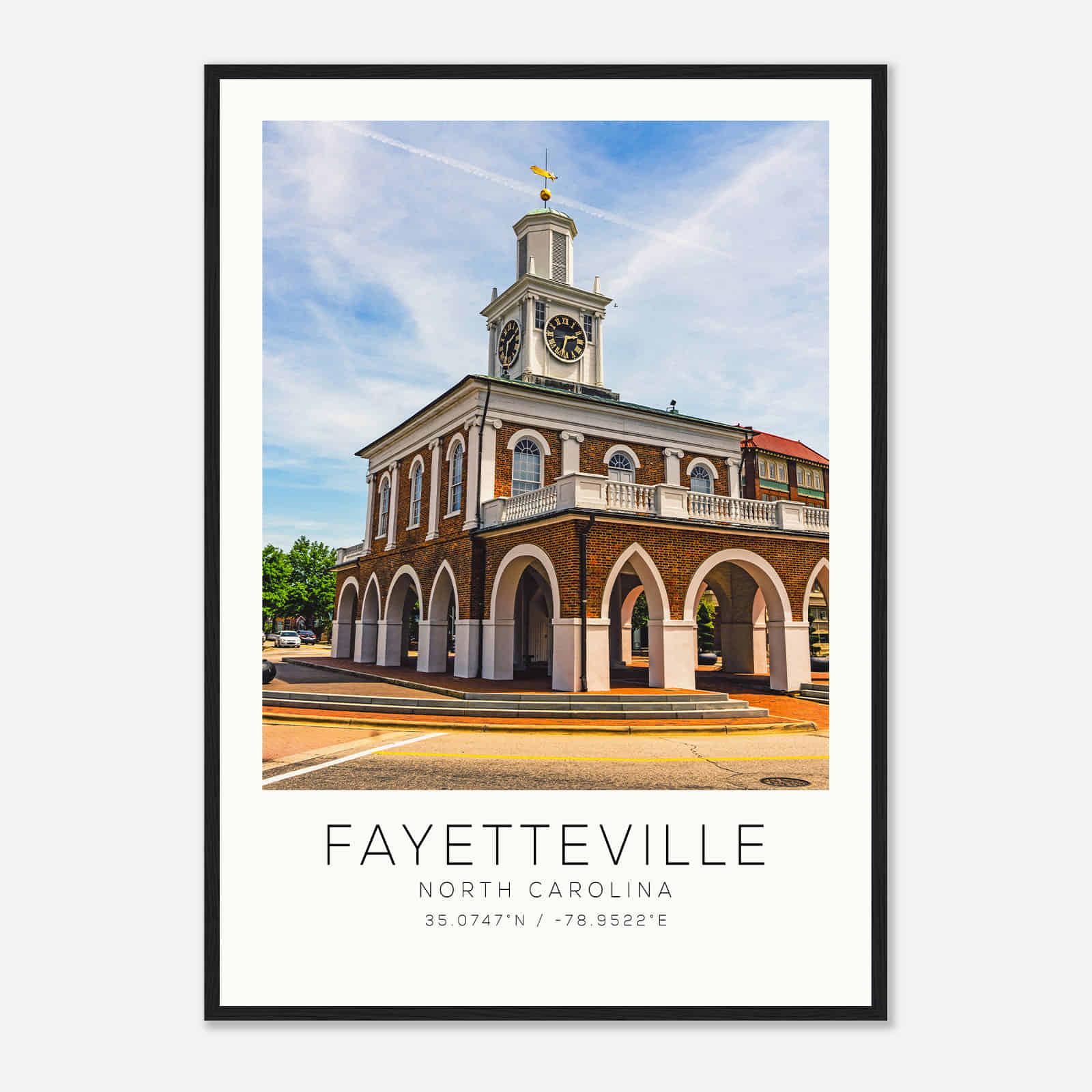 Fayetteville North Carolina Photo Travel Poster, Fayetteville Travel Print, Minimalist Travel Print DS2