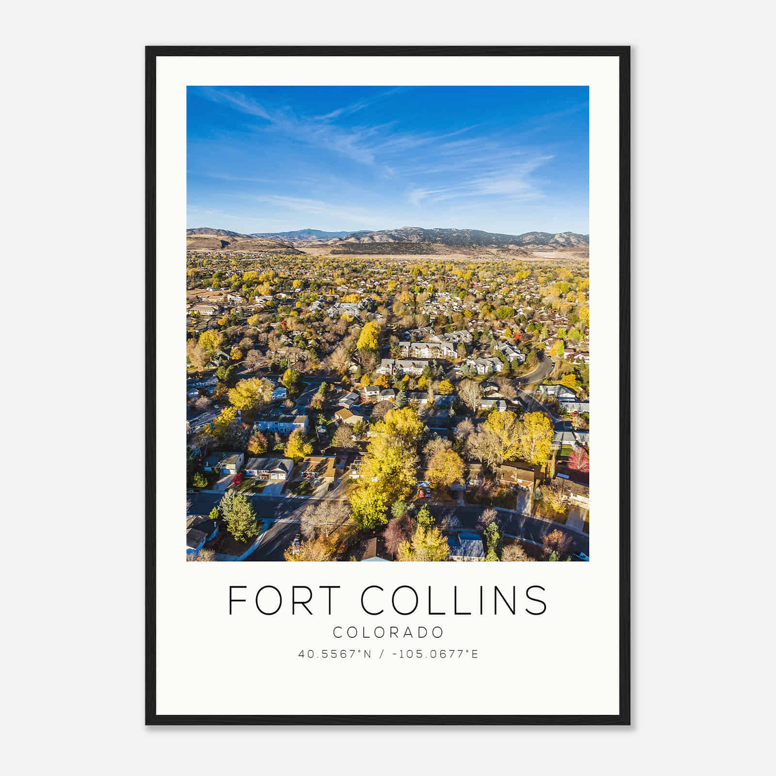 Fort Collins Colorado Photo Travel Poster, Fort Collins Travel Print, Minimalist Travel Print DS1