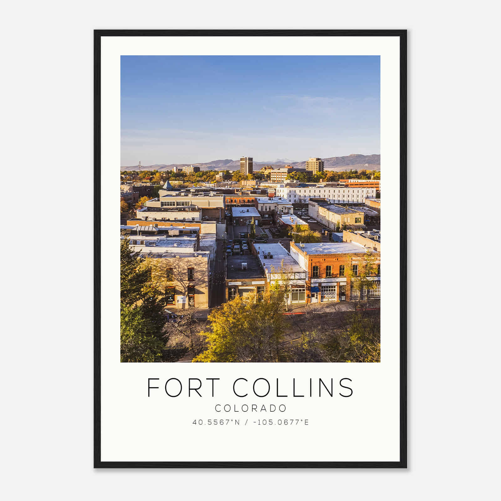 Fort Collins Colorado Photo Travel Poster, Fort Collins Travel Print, Minimalist Travel Print DS2