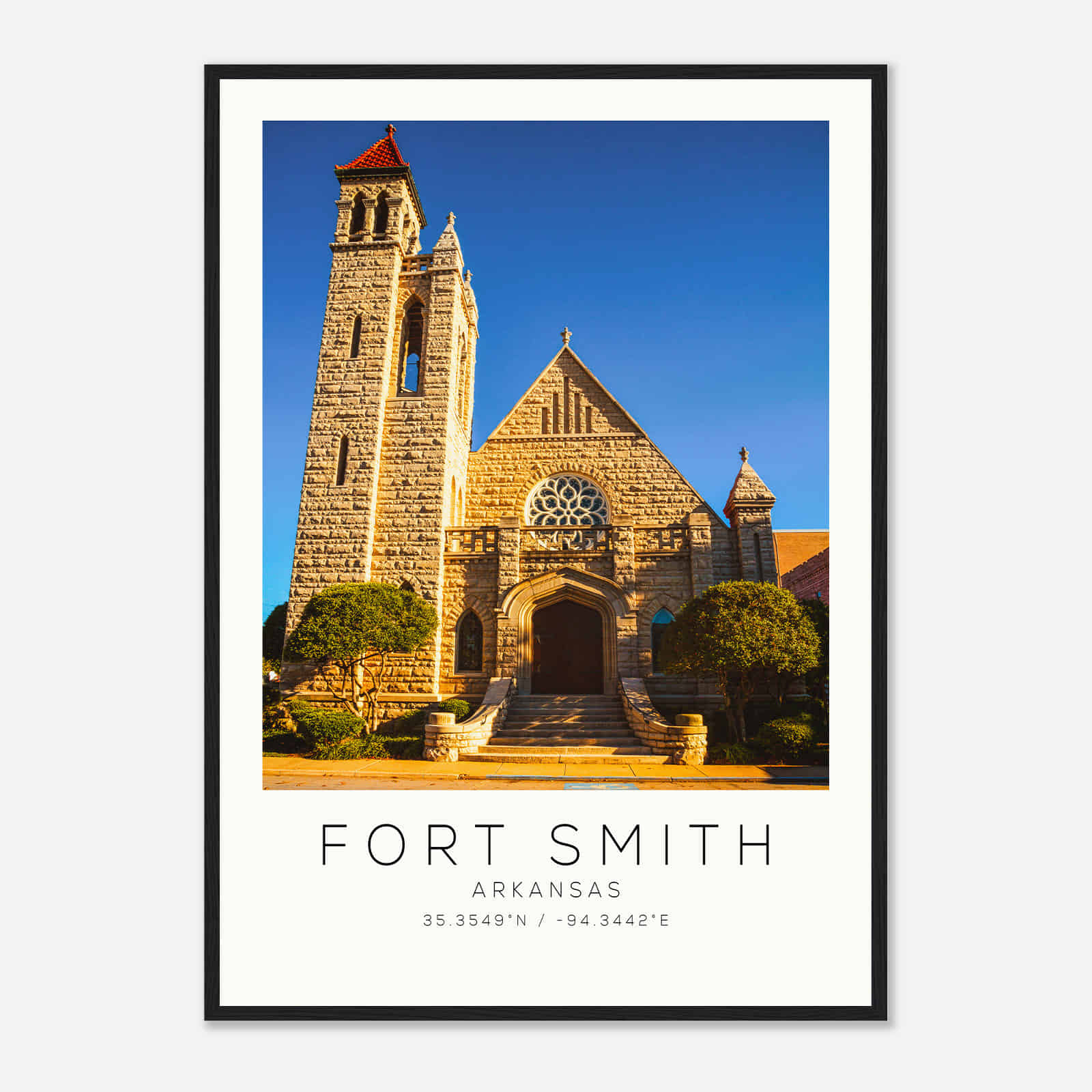 Fort Smith Arkansas Photo Travel Poster, Fort Smith Travel Print, Minimalist Travel Print