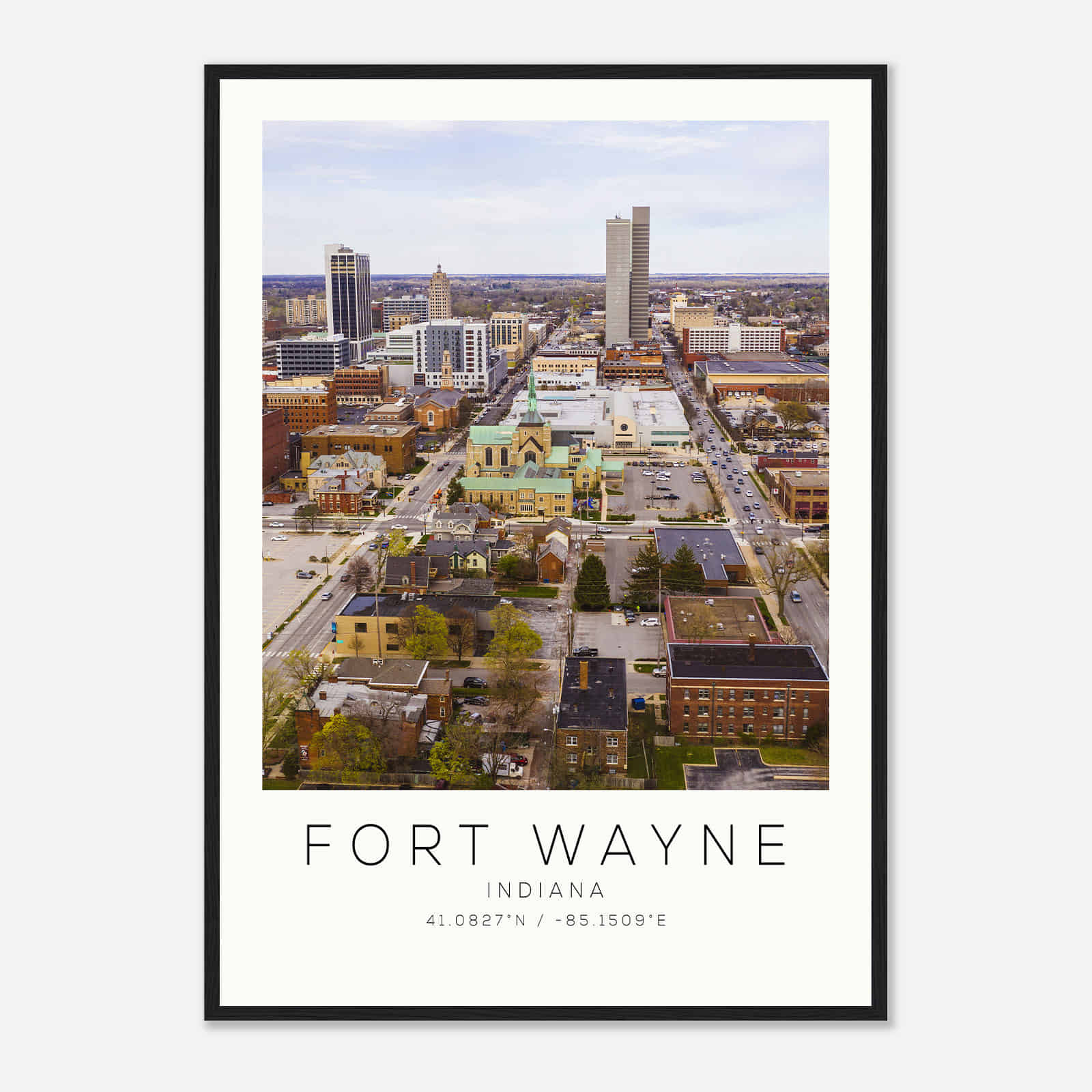 Fort Wayne Indiana Photo Travel Poster, Fort Wayne Travel Print, Minimalist Travel Print DS1