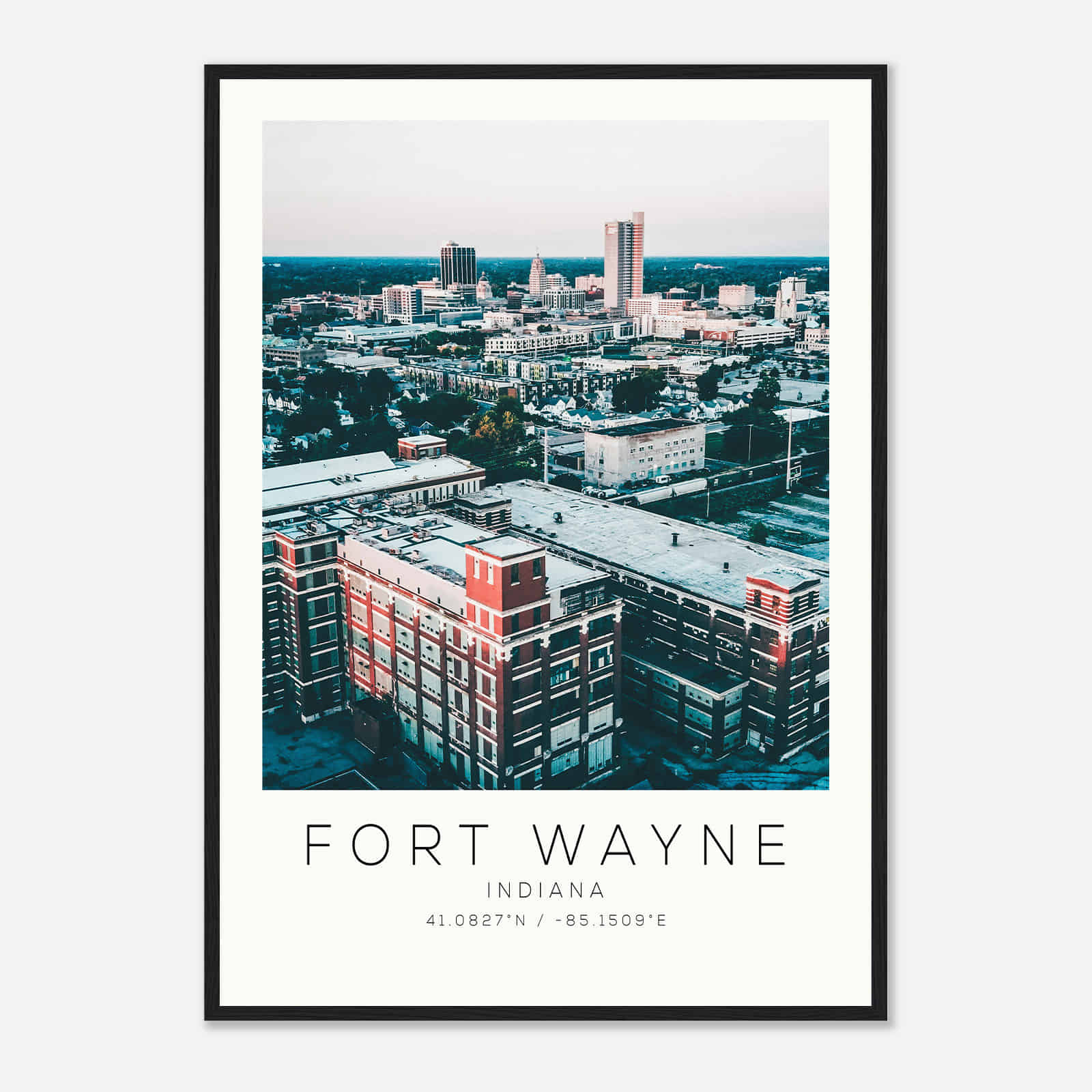 Fort Wayne Indiana Photo Travel Poster, Fort Wayne Travel Print, Minimalist Travel Print DS2