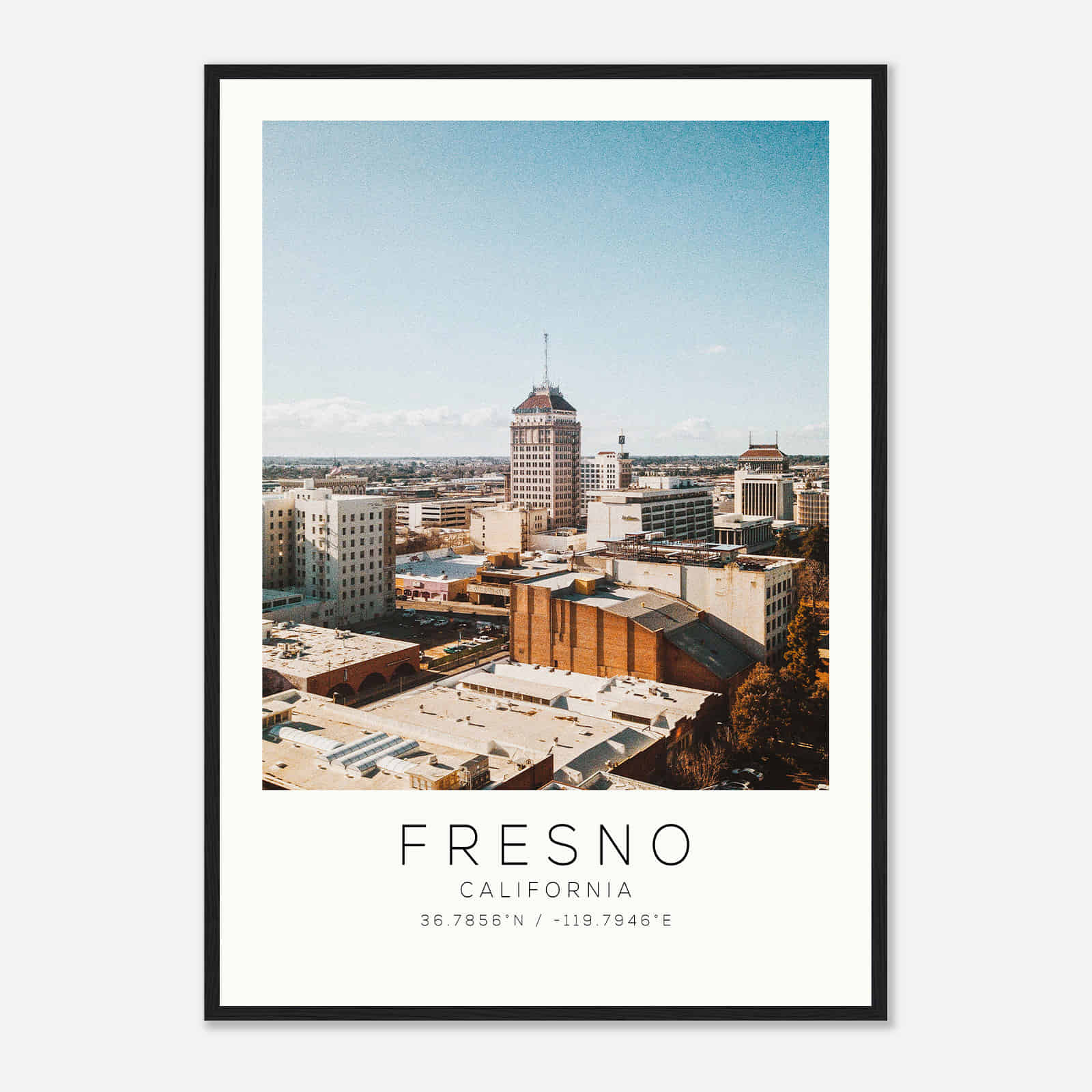 Fresno California Photo Travel Poster, Fresno California Travel Print, Minimalist Travel Print