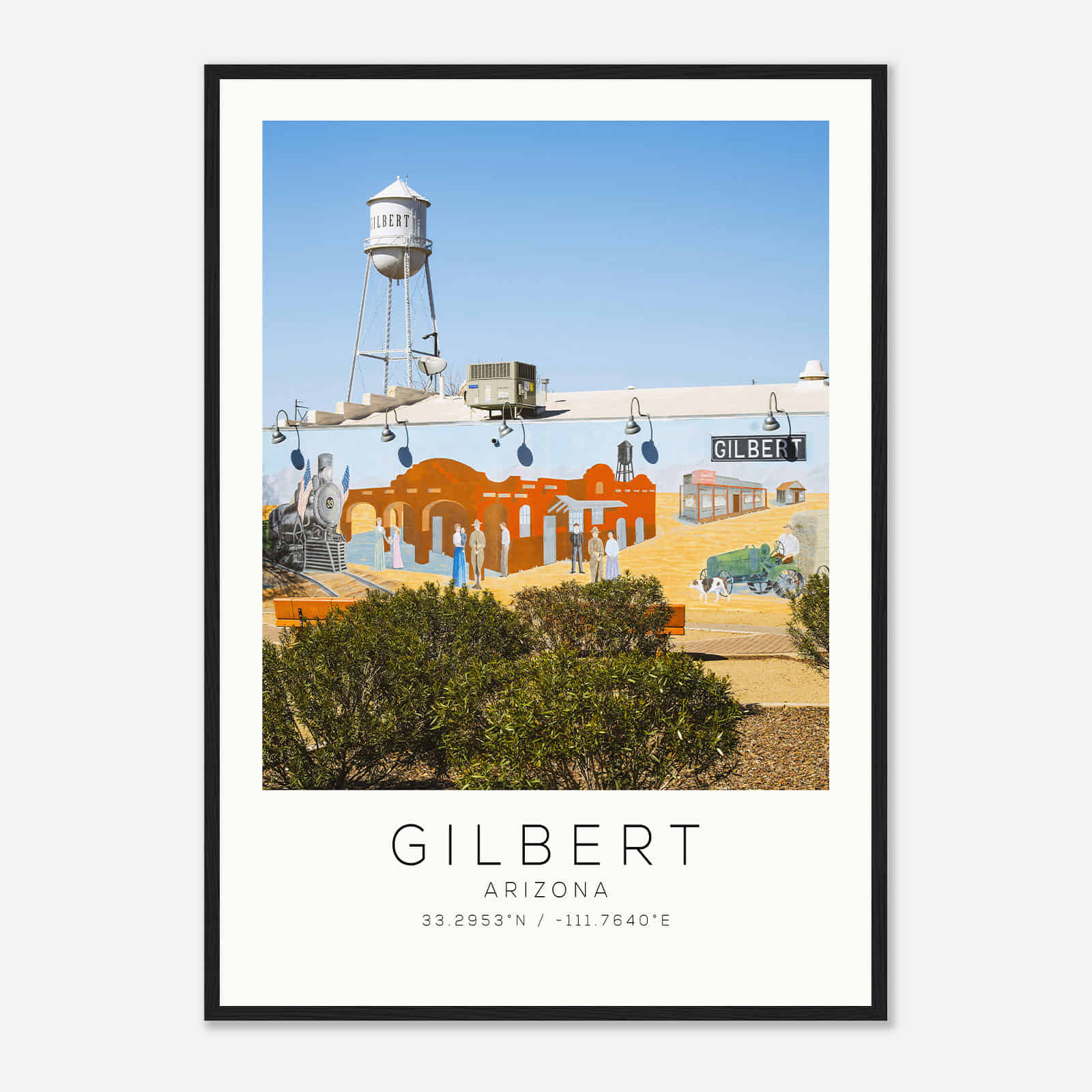 Gilbert Arizona Photo Travel Poster, Gilbert Travel Print, Minimalist Travel Print DS2