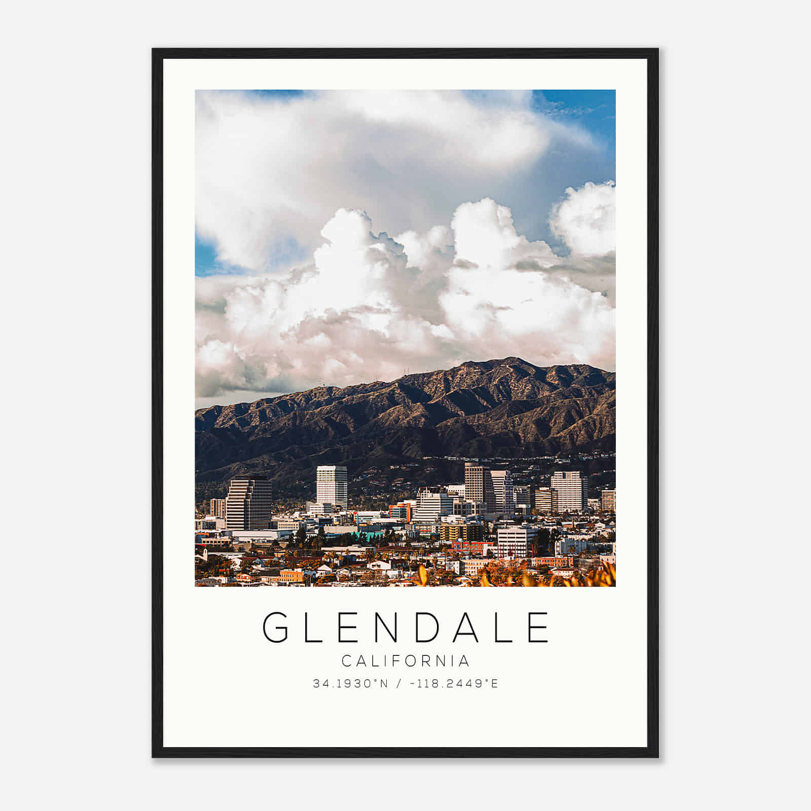 Glendale California Photo Travel Poster, Glendale Travel Print, Minimalist Travel Print DS2