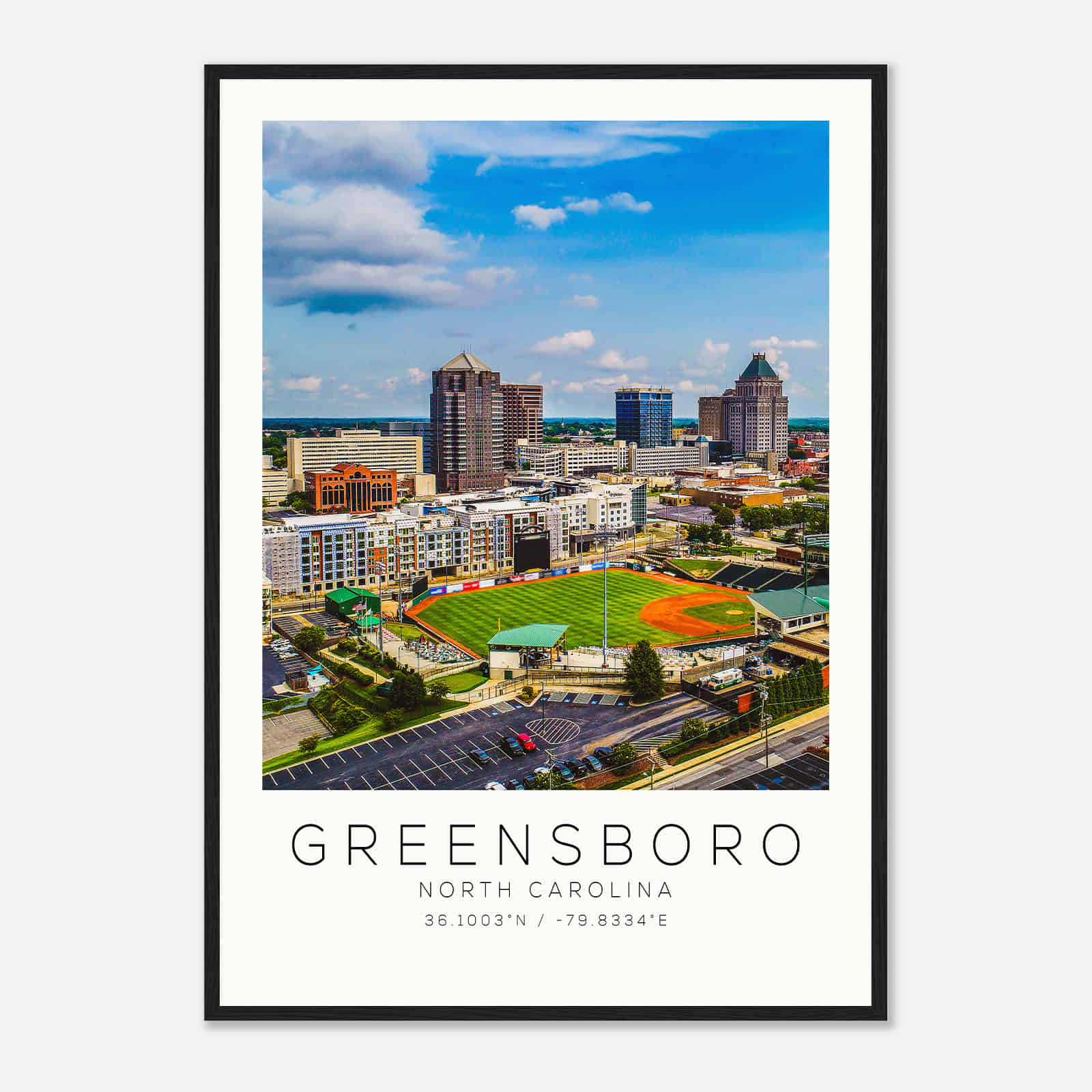 Greensboro North Carolina Photo Travel Poster, Greensboro Travel Print, Minimalist Travel Print DS1
