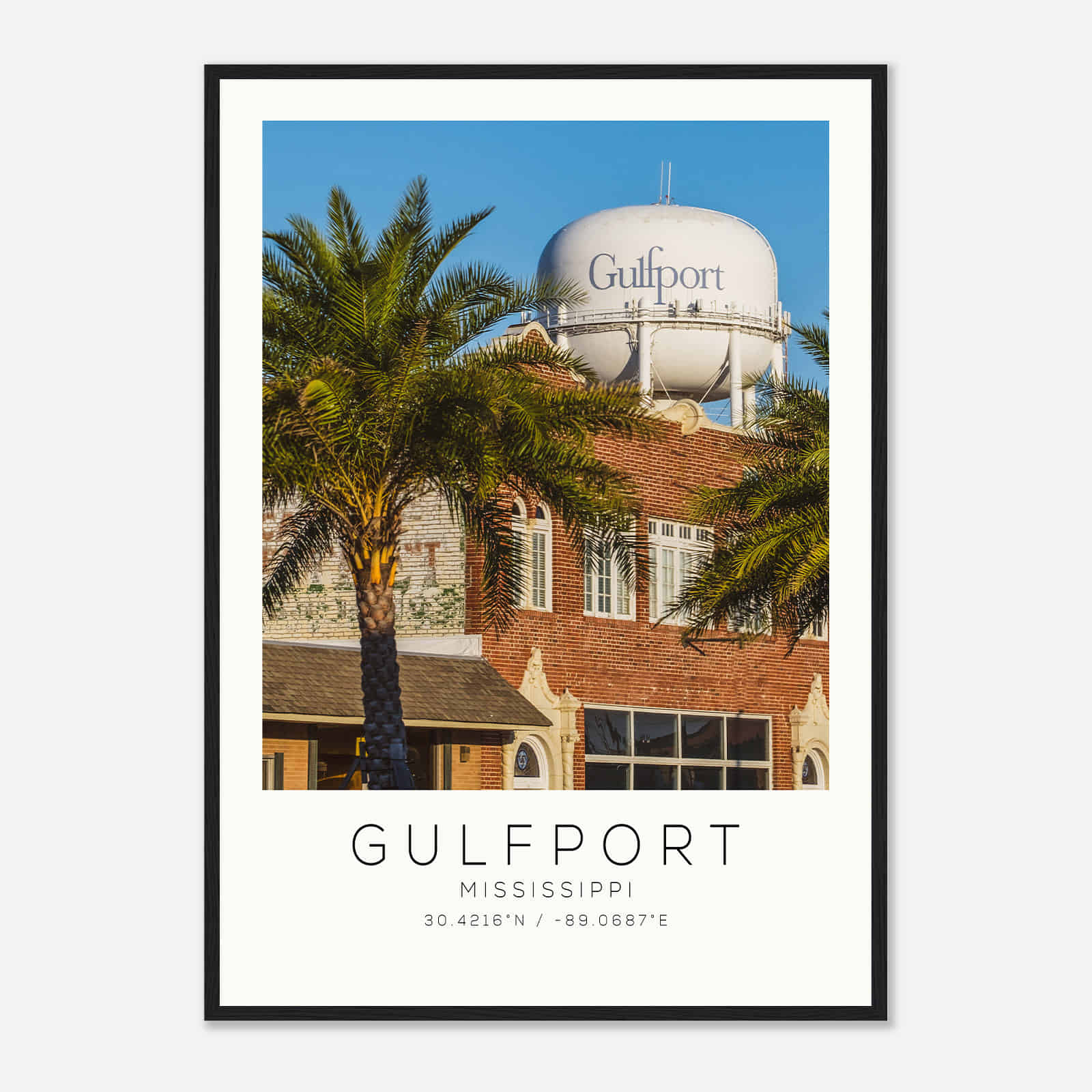 Gulfport Mississippi Photo Travel Poster, Gulfport Travel Print, Minimalist Travel Print