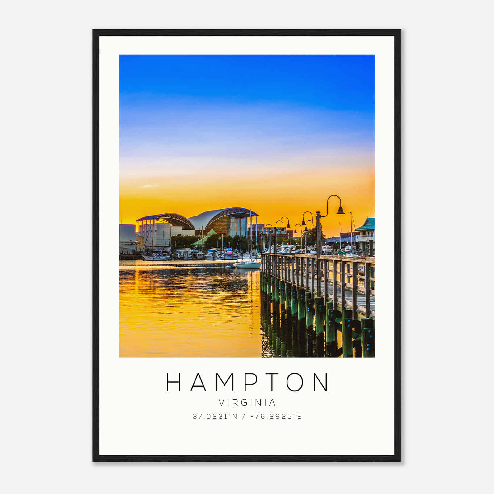 Hampton Virginia Photo Travel Poster, Hampton Travel Print, Minimalist Travel Print