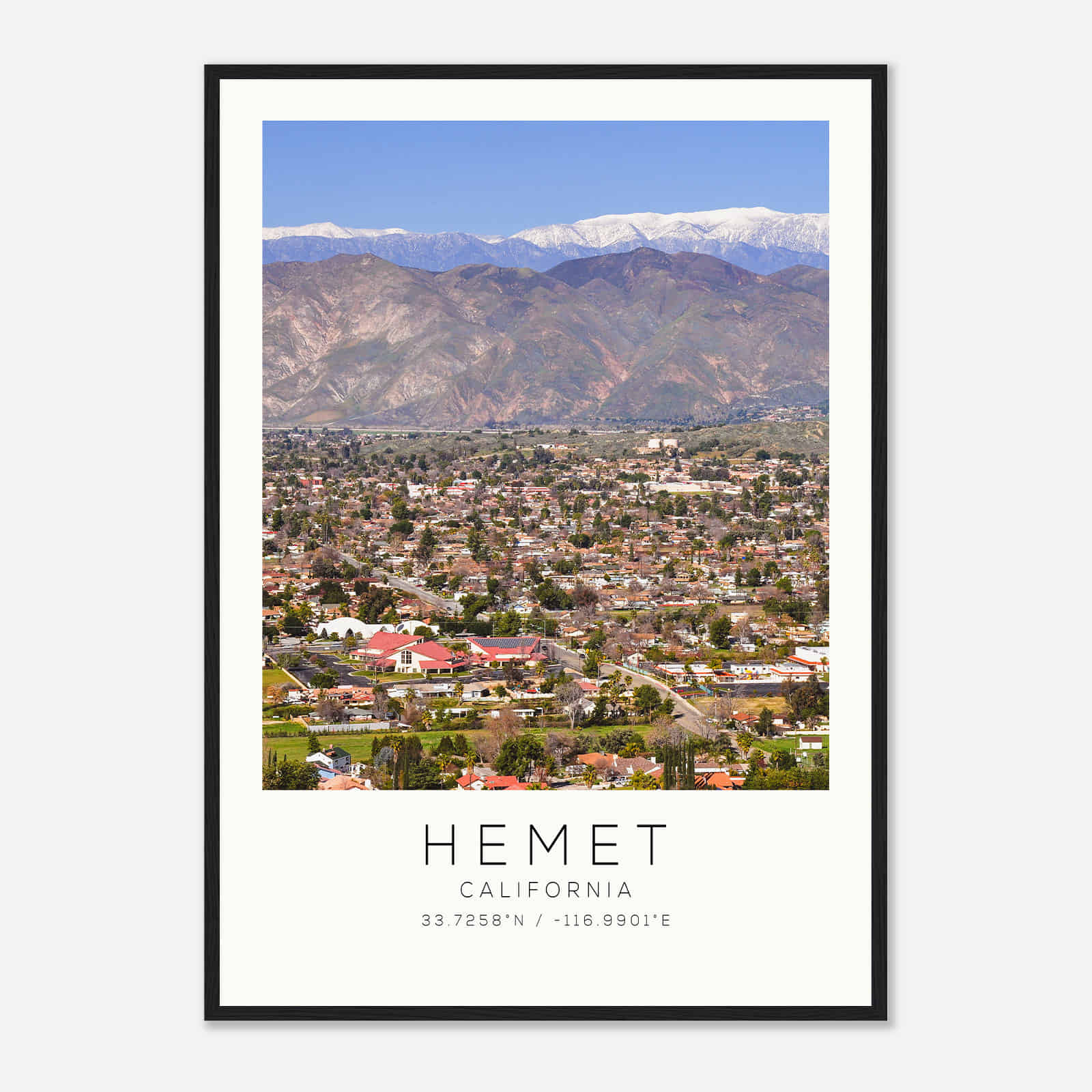 Hemet California Photo Travel Poster, Hemet Travel Print, Minimalist Travel Print