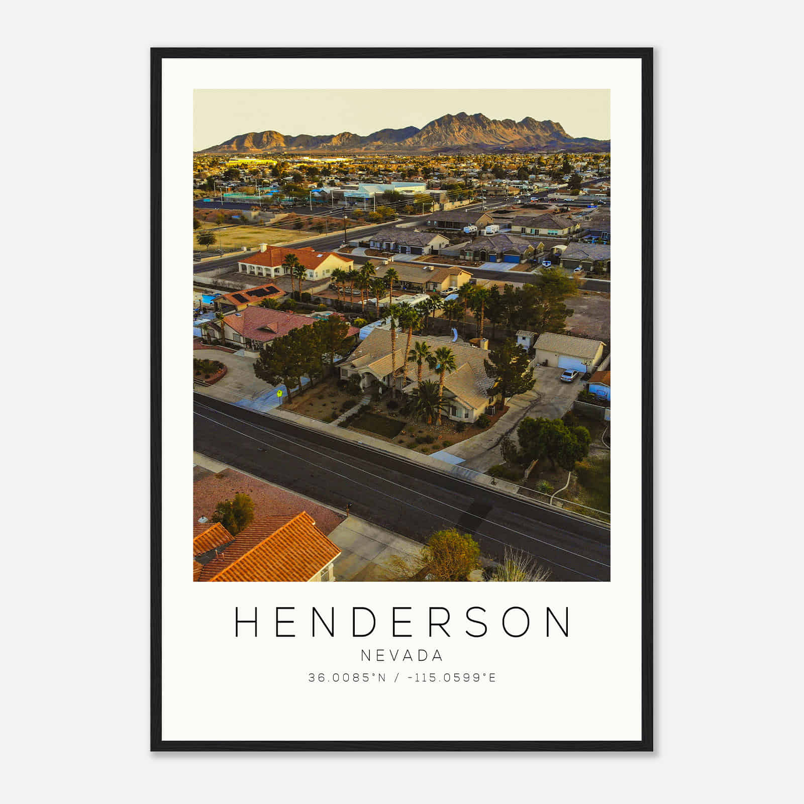Henderson Nevada Photo Travel Poster, Henderson Travel Print, Minimalist Travel Print DS2