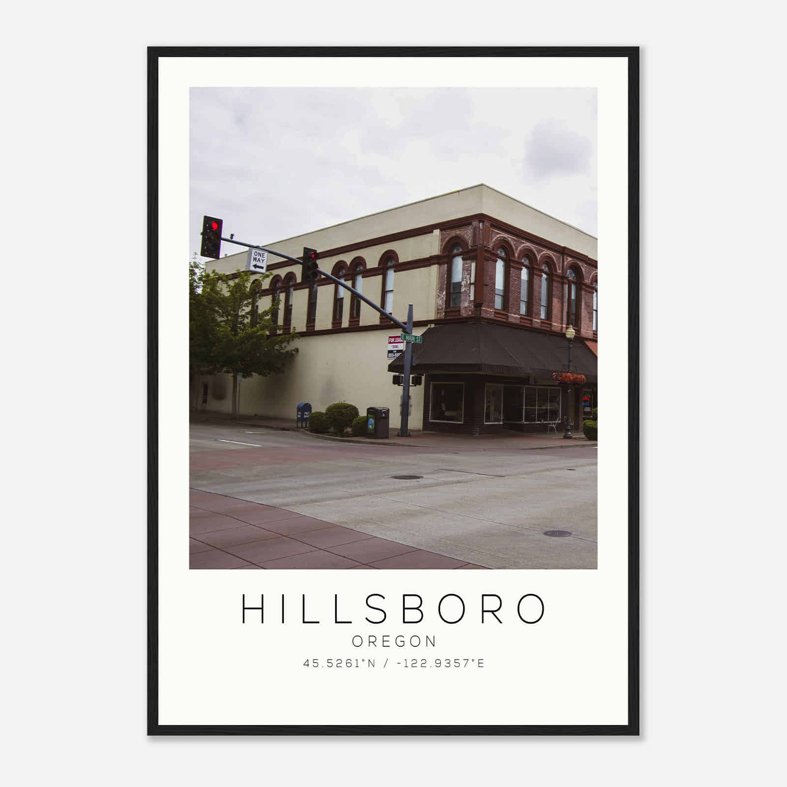 Hillsboro Oregon Photo Travel Poster, Hillsboro Travel Print, Minimalist Travel Print