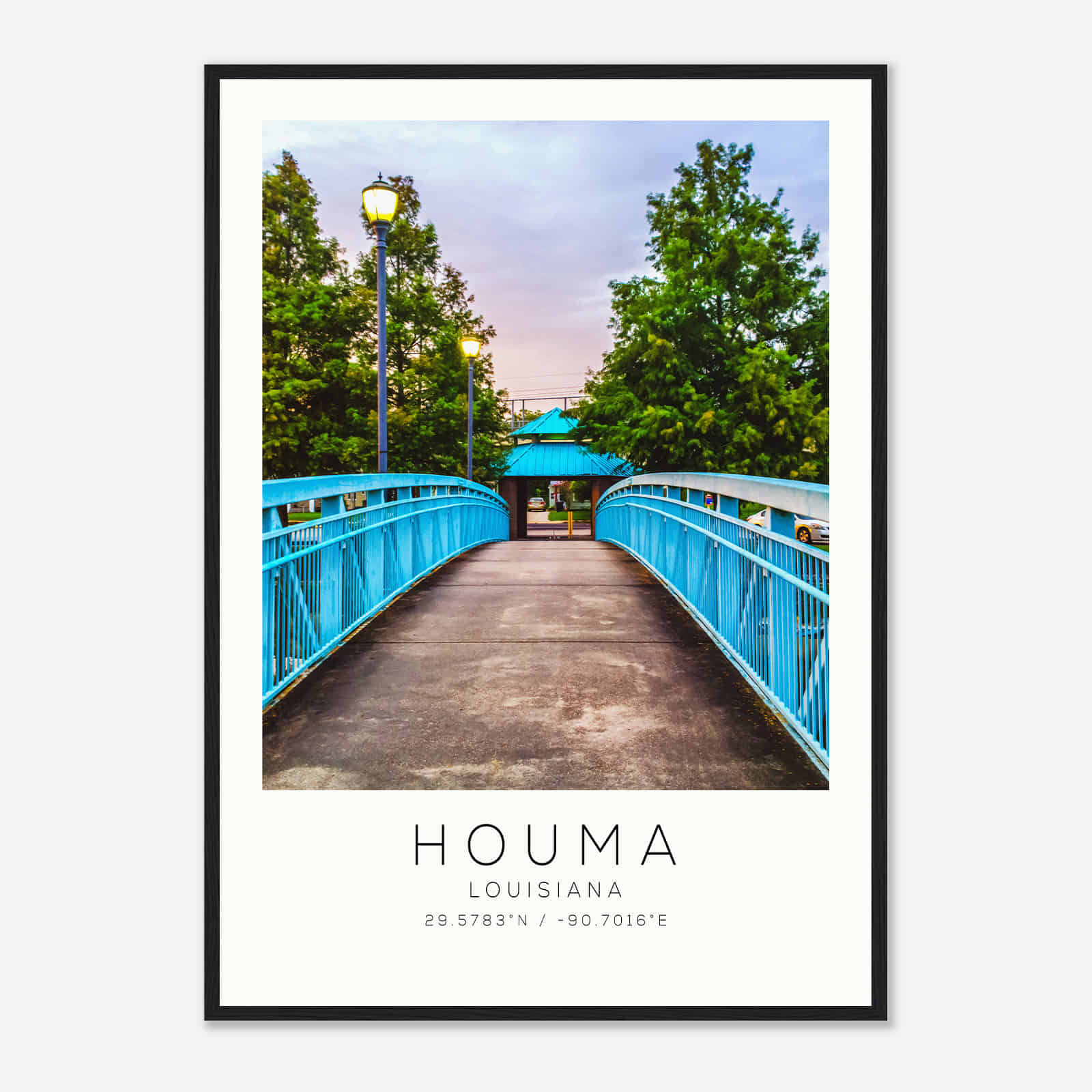 Houma Louisiana Photo Travel Poster, Houma Travel Print, Minimalist Travel Print