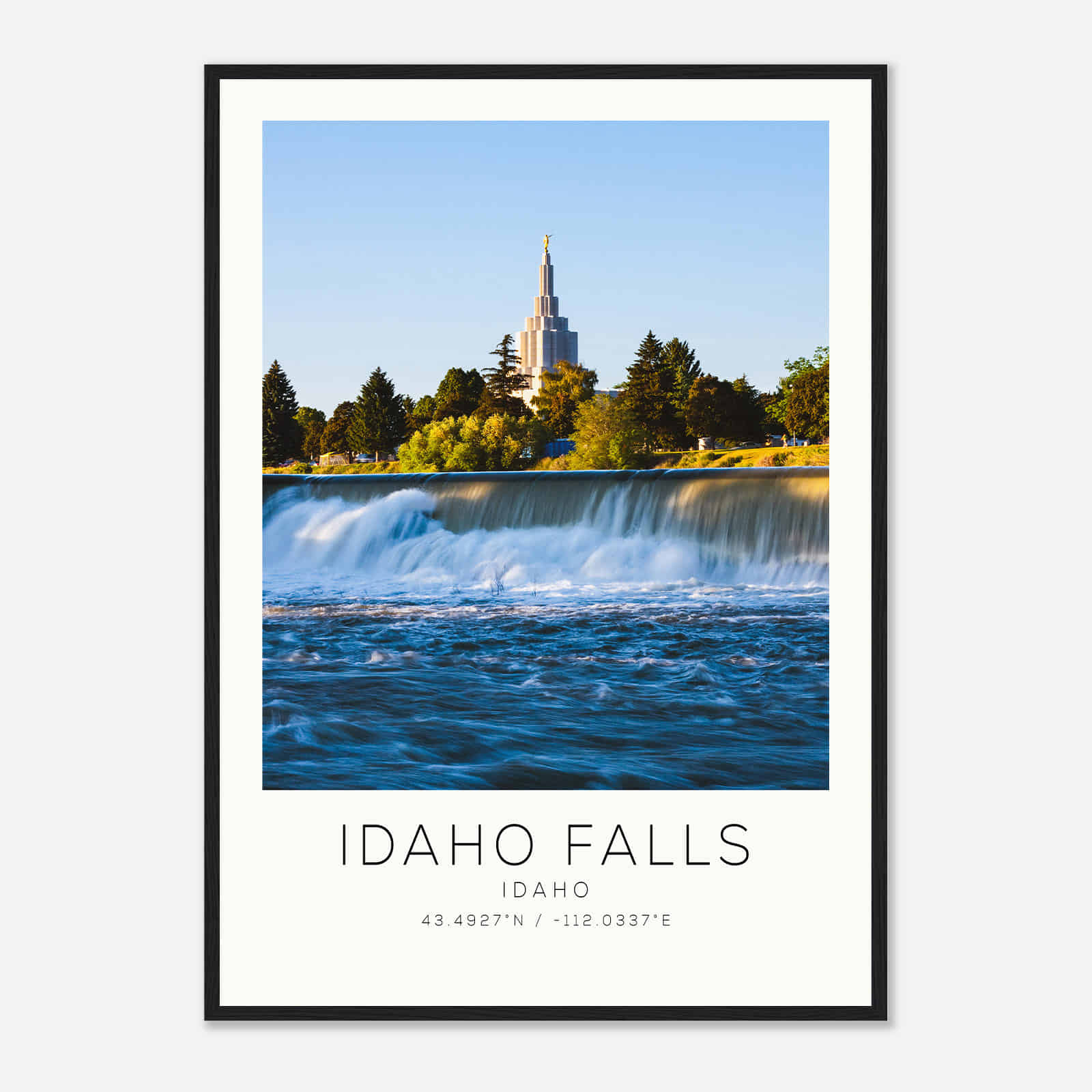 Idaho Falls Idaho Photo Travel Poster, Idaho Falls Travel Print, Minimalist Travel Print
