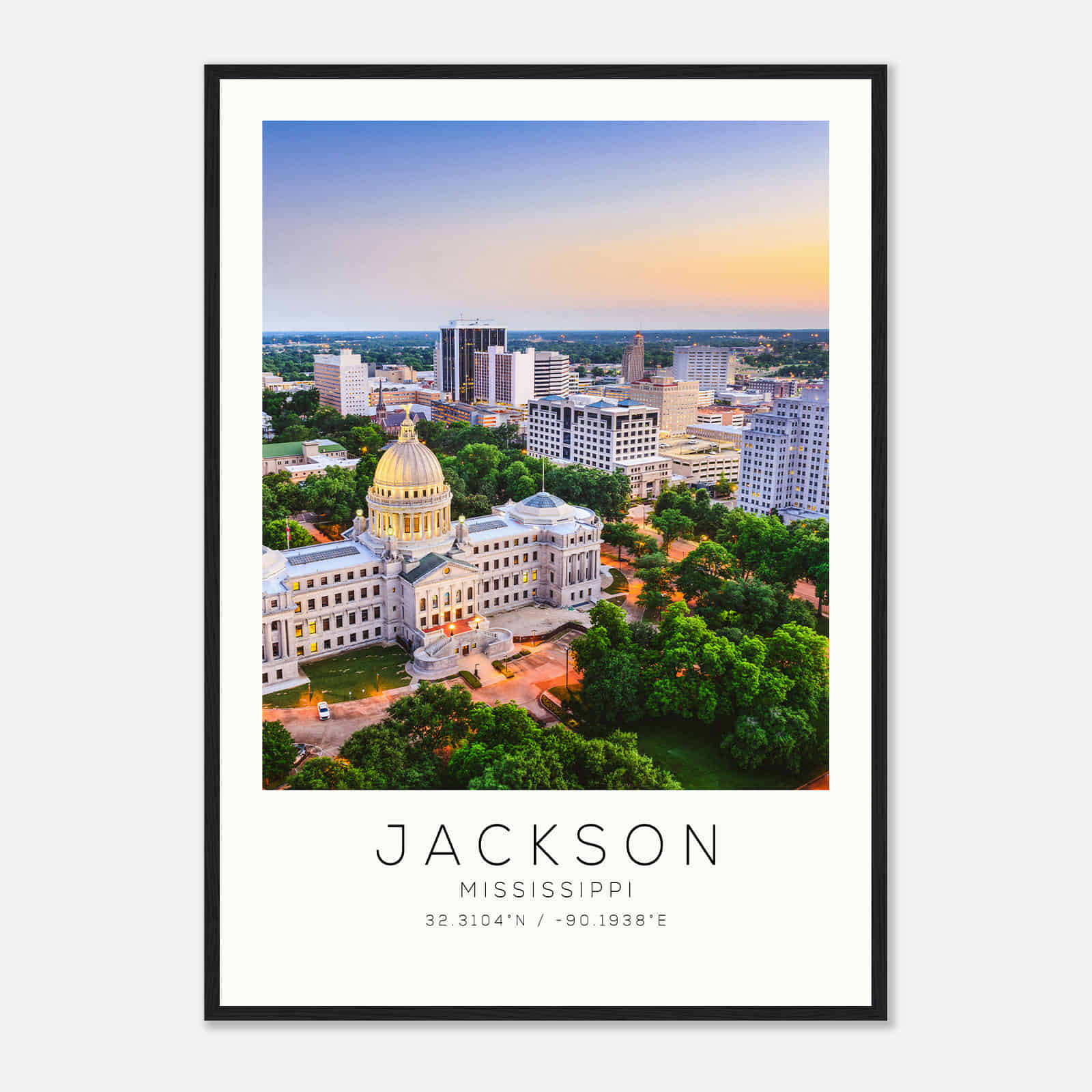 Jackson Mississippi Photo Travel Poster, Jackson Travel Print, Minimalist Travel Print DS1