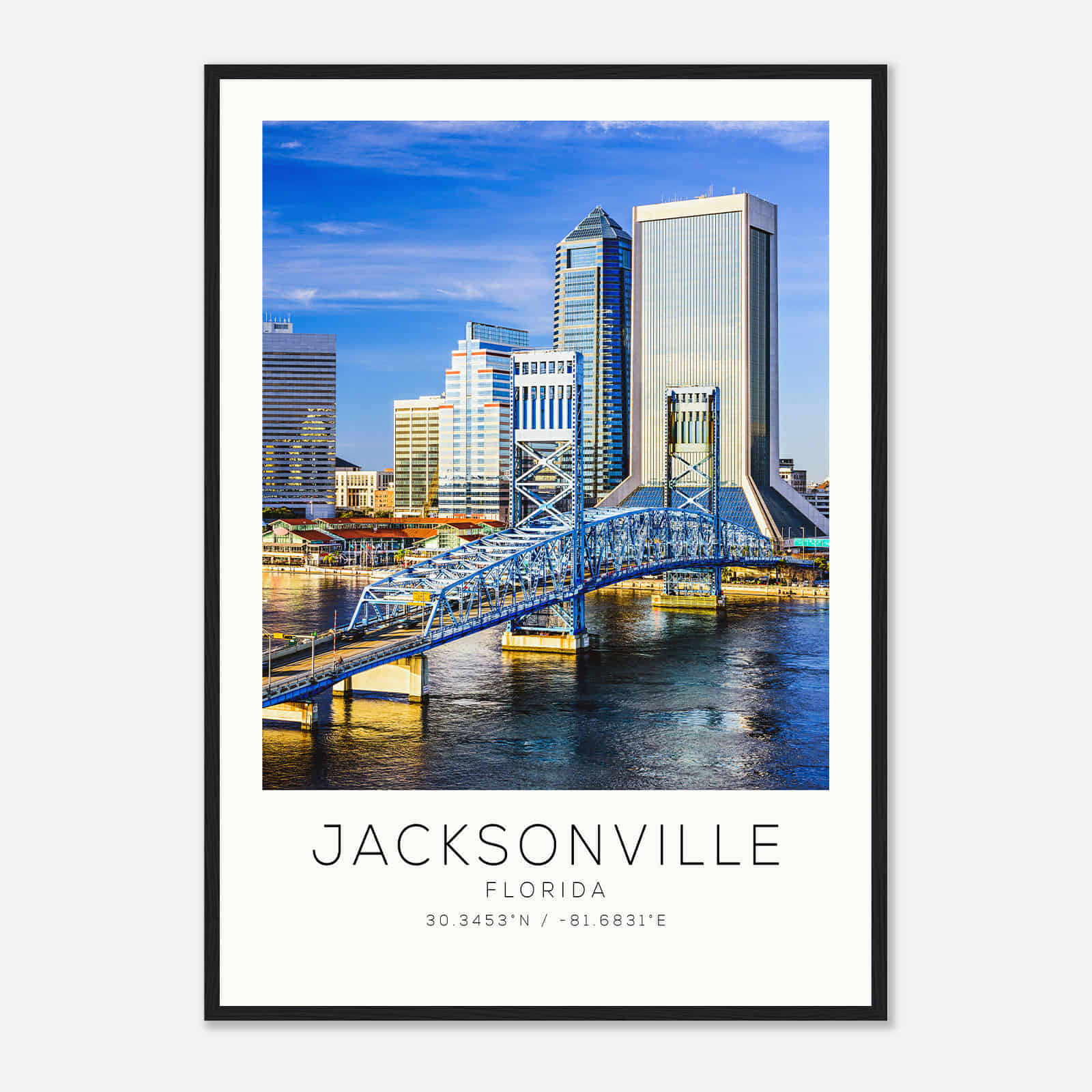 Jacksonville Florida Photo Travel Poster, Jacksonville Travel Print, Minimalist Travel Print