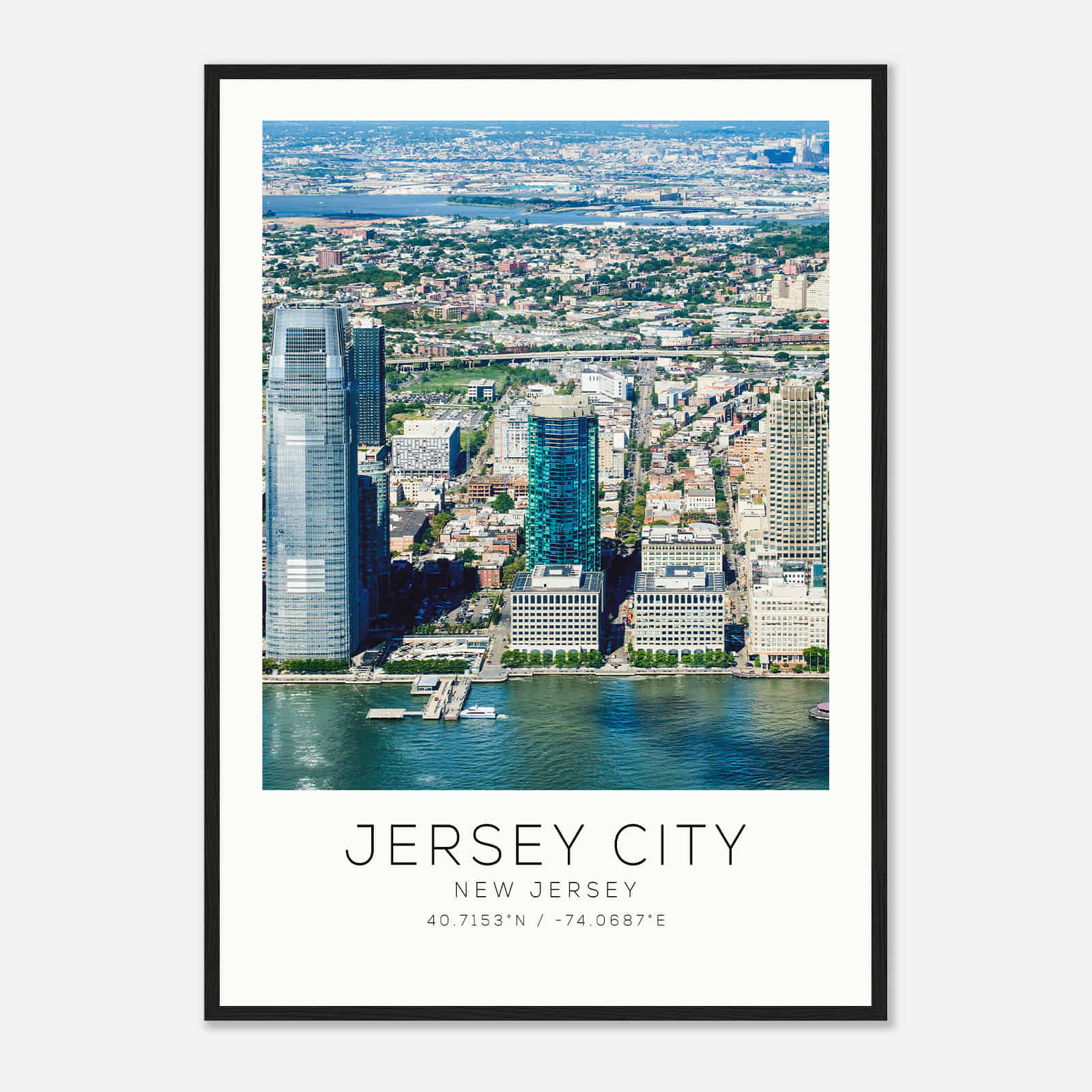 Jersey City New Jersey Photo Travel Poster, Jersey City Travel Print, Minimalist Travel Print DS1