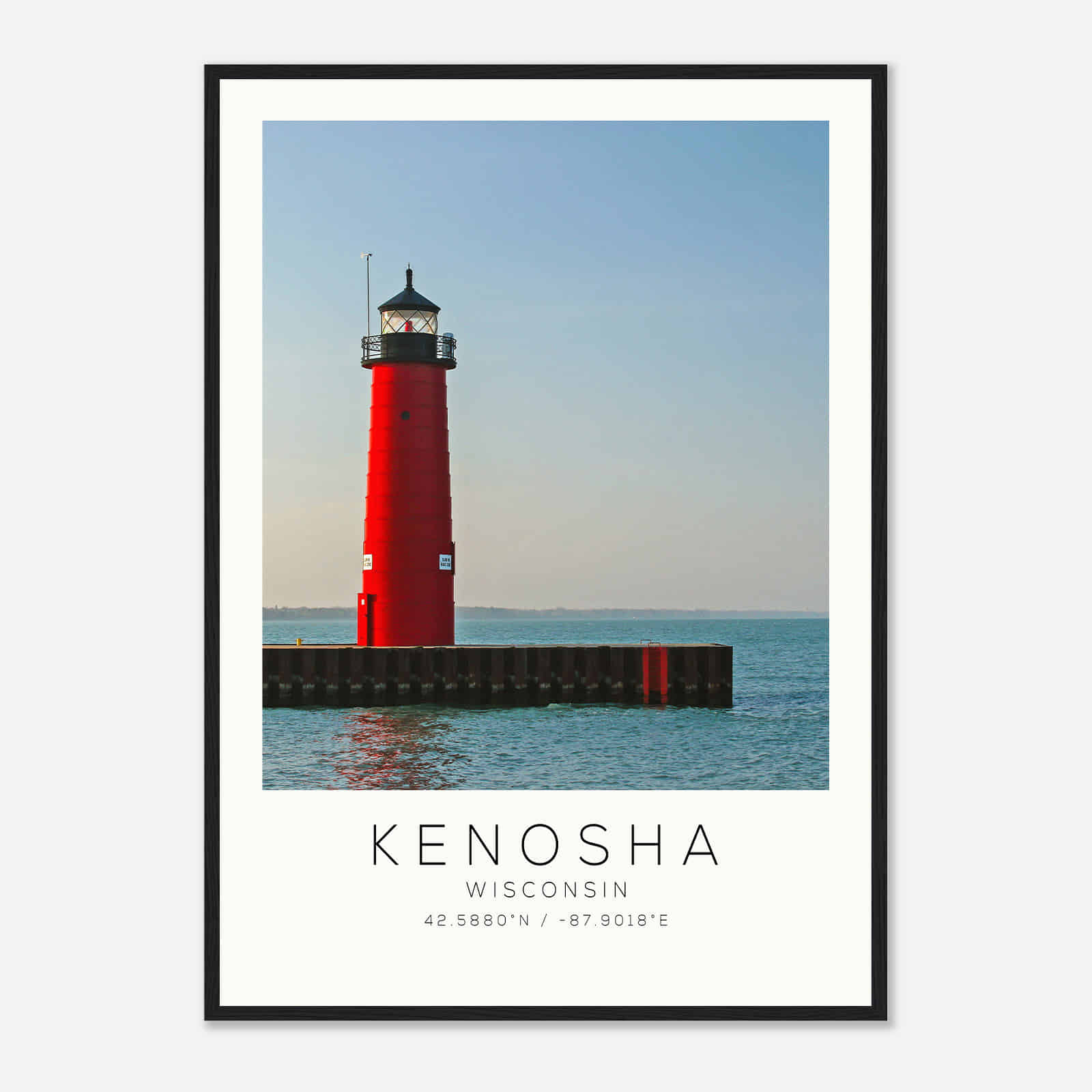 Kenosha Wisconsin Photo Travel Poster, Kenosha Travel Print, Minimalist Travel Print