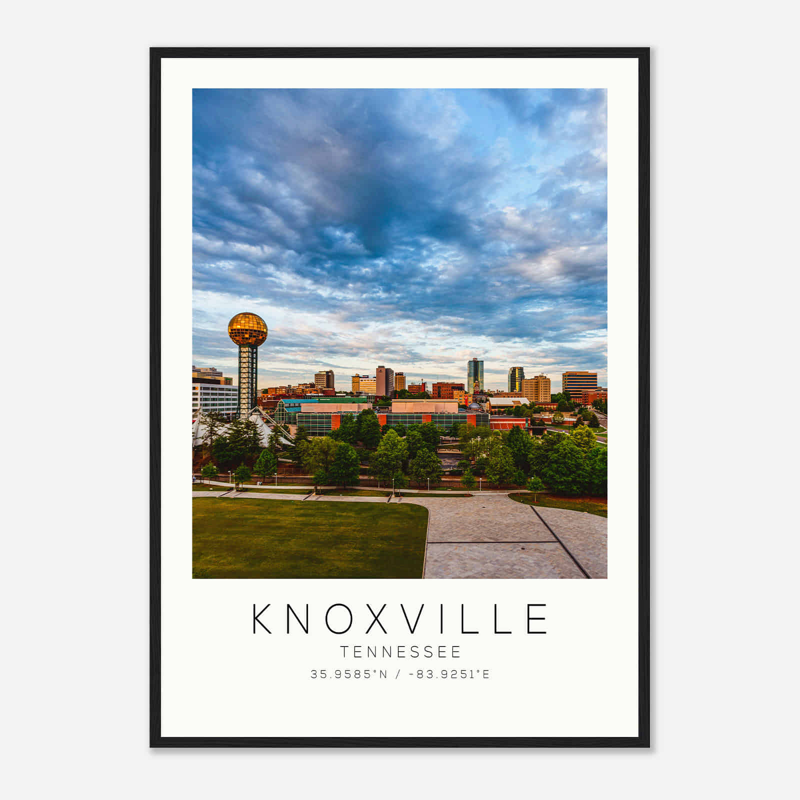 Knoxville Tennessee DS1 Photo Travel Poster, Knoxville Tennessee Travel Print, Minimalist Travel Print